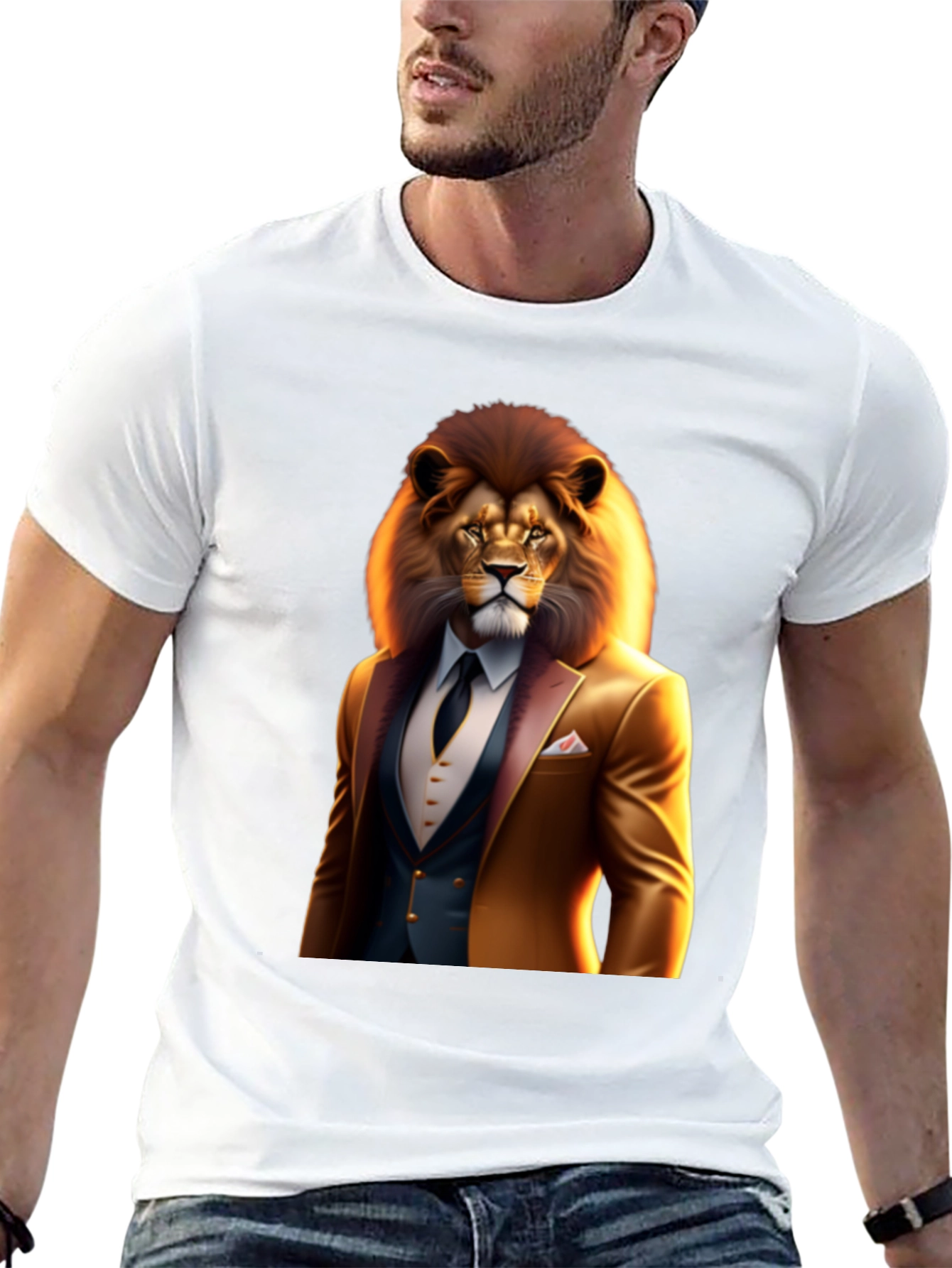 Lion Suit Graphic Tee - Bold Style
