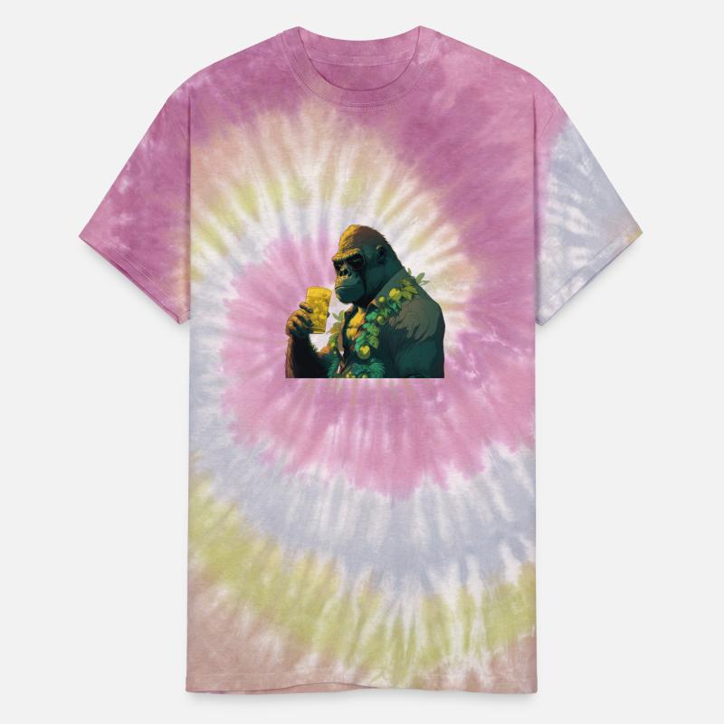 Gorilla in Hawaii Shirt With Sunglasses I Funny