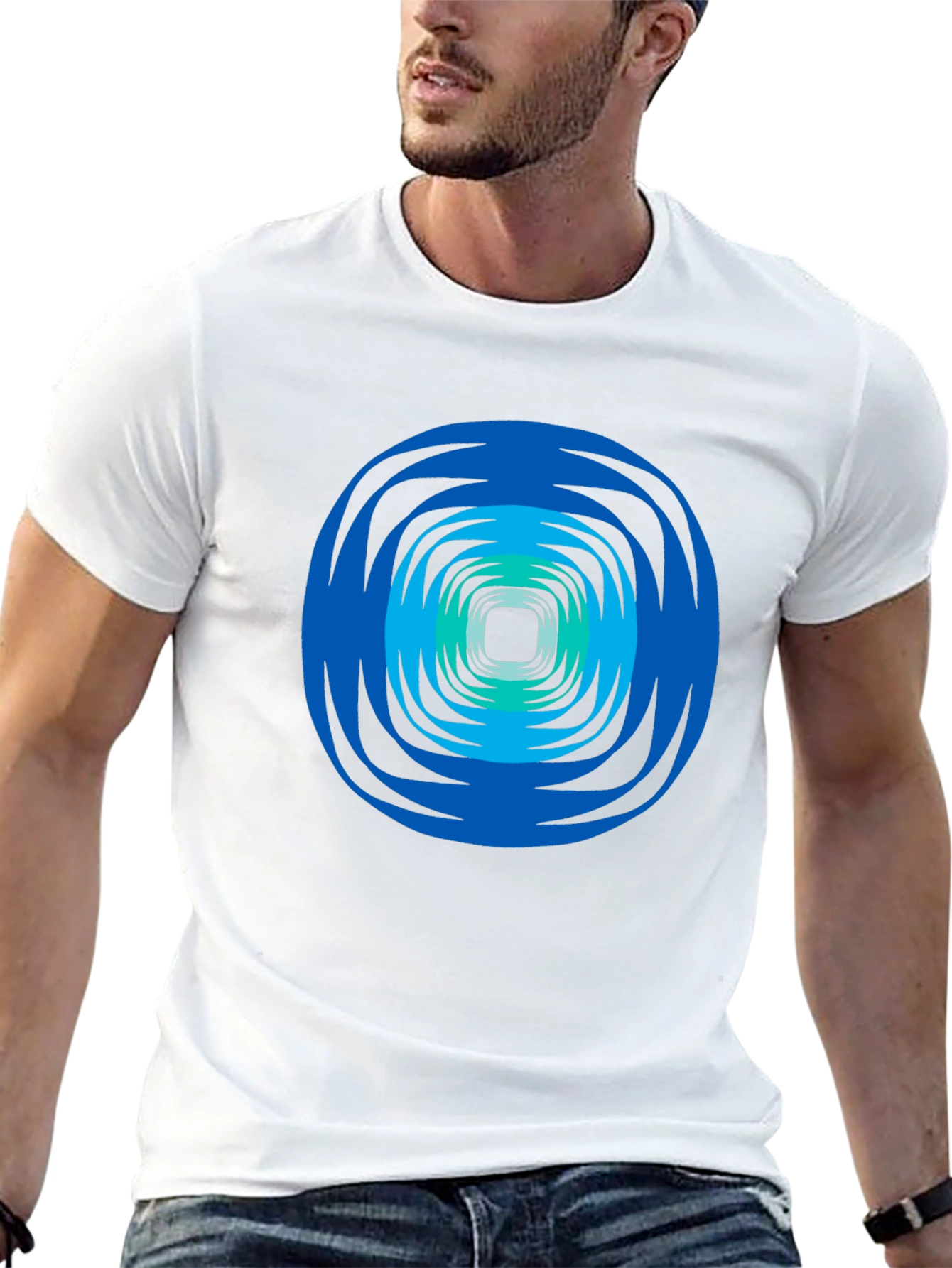 Abstract Swirl Graphic Tee - Black