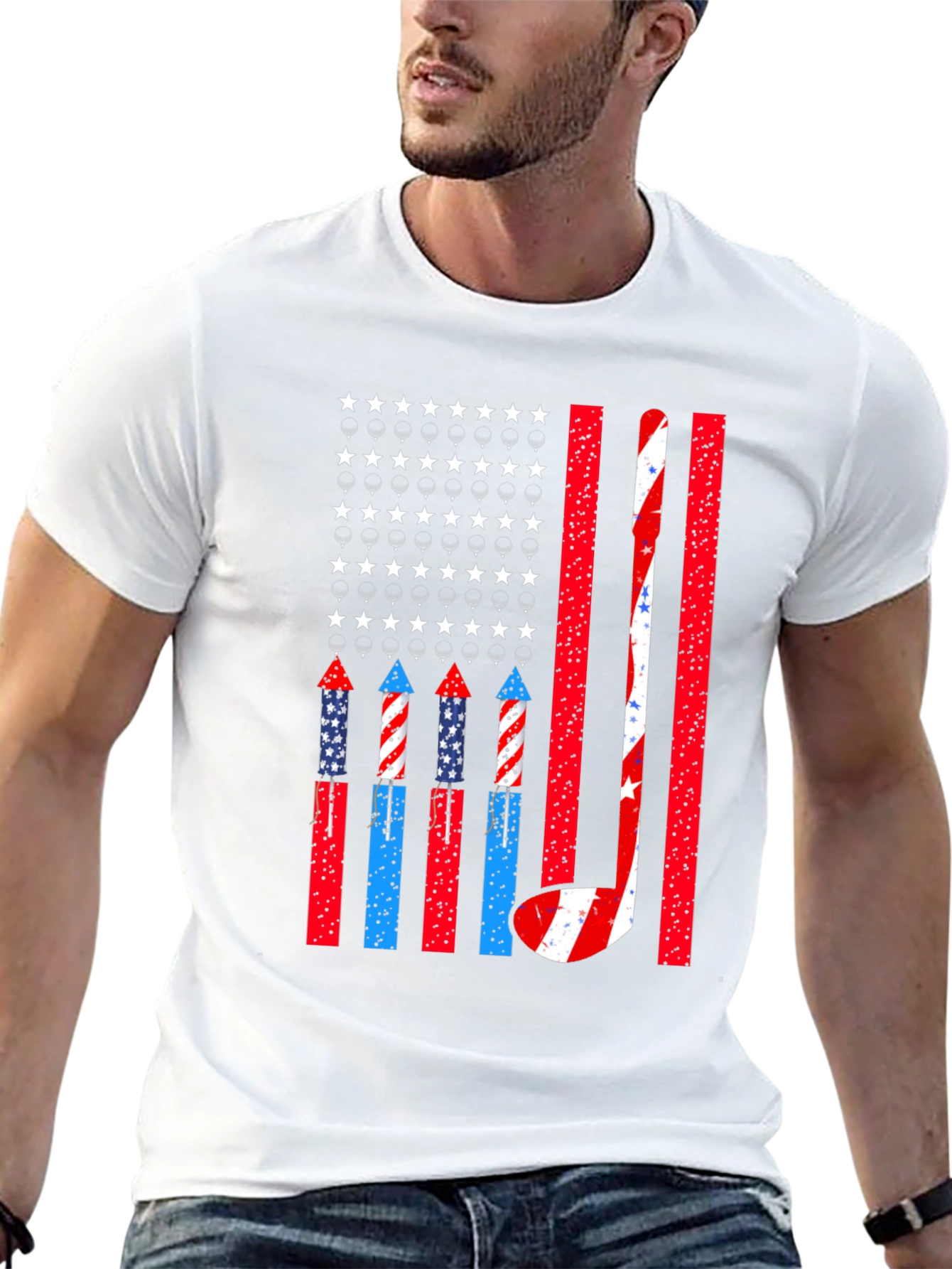Patriotic Hockey USA Flag T-Shirt