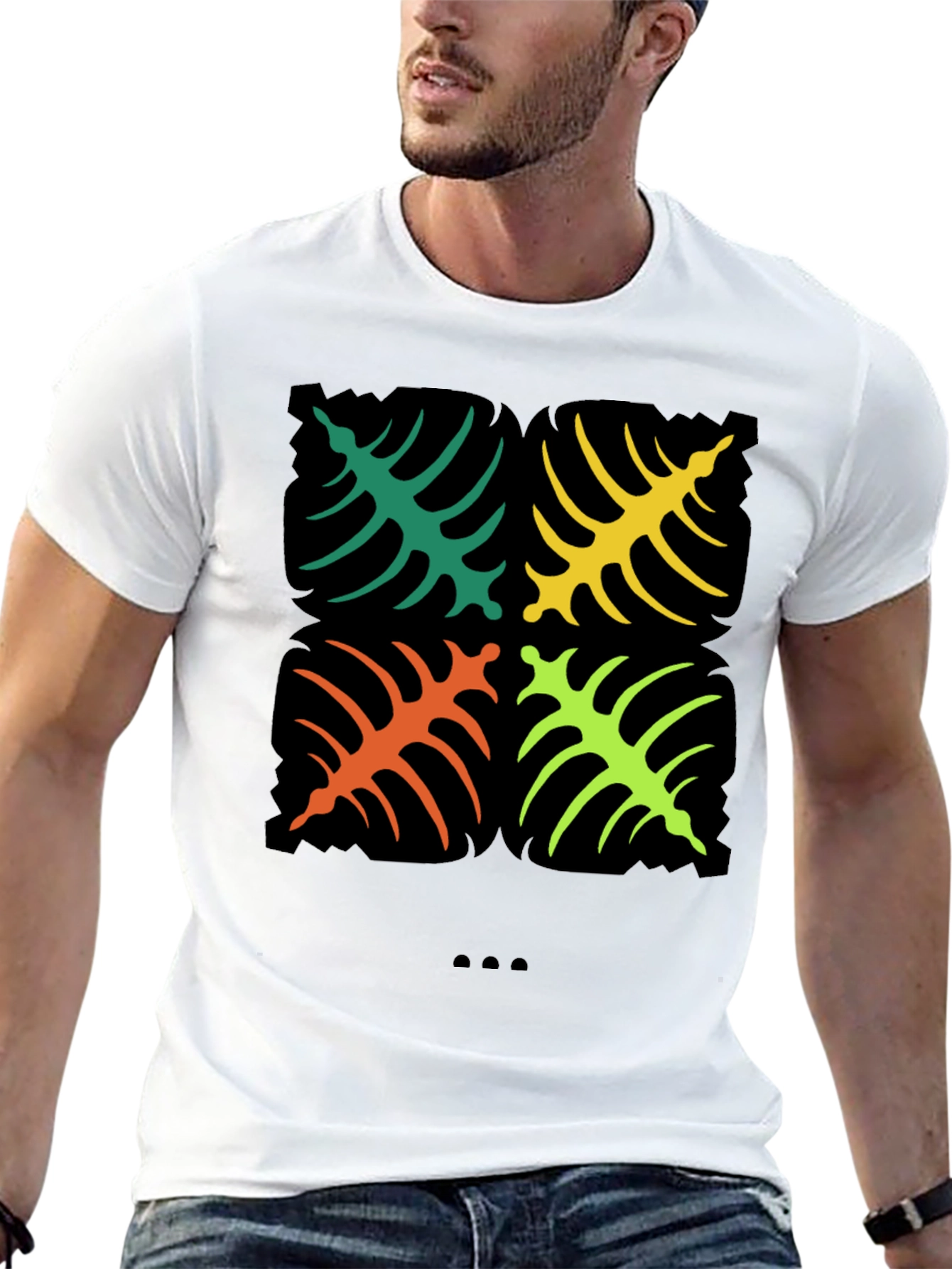 Tropical Leaf Graphic Tee - Bold & Stylish Design
