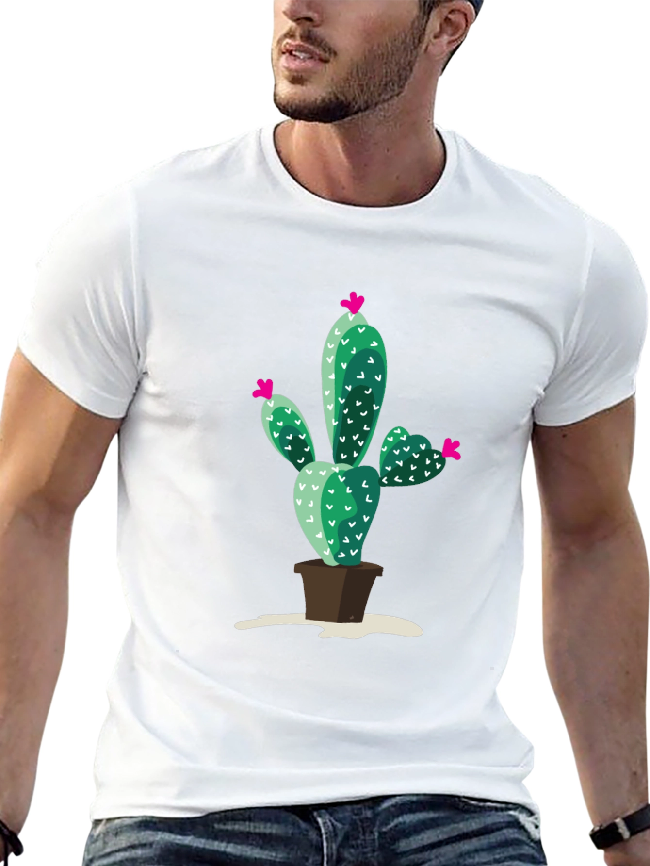 Cactus Print T-Shirt - Modern Style