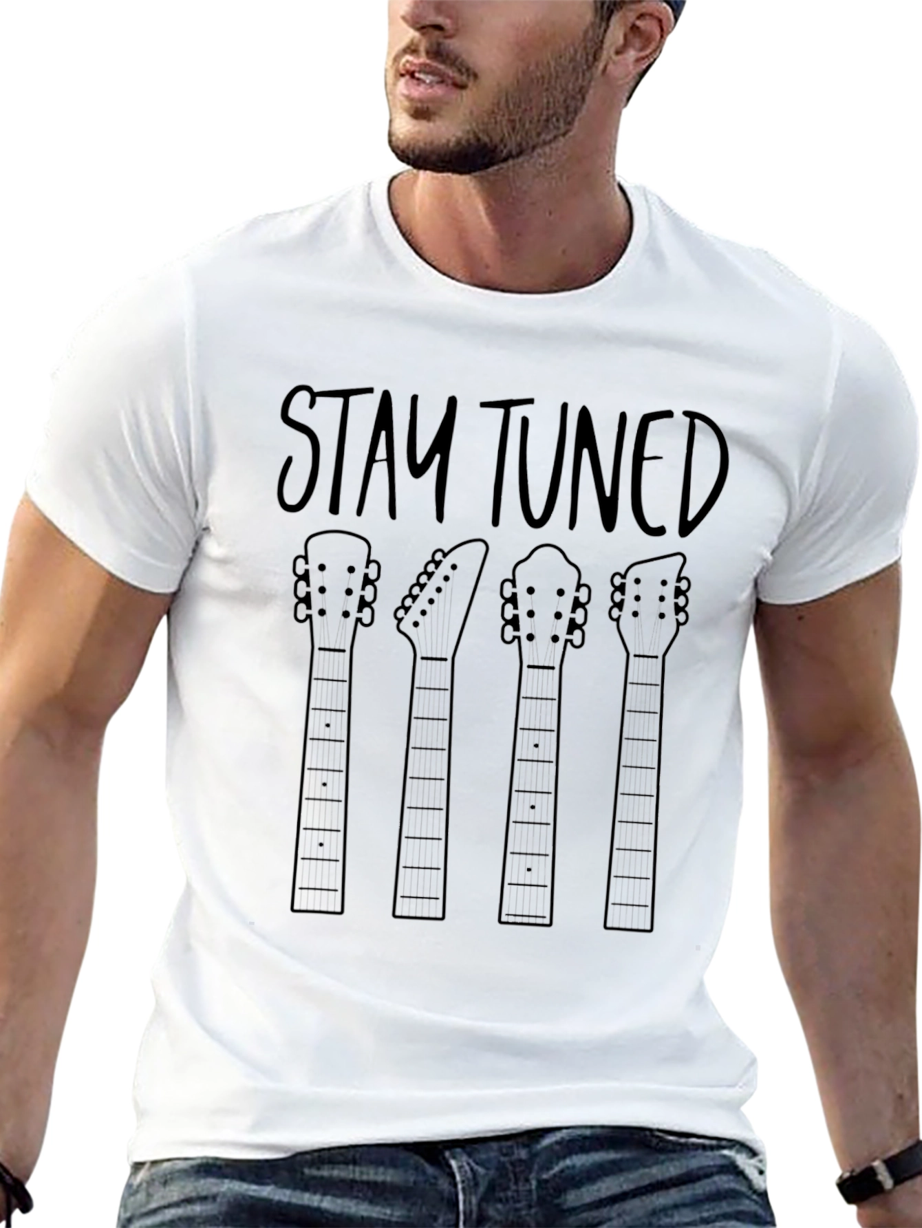 Stay Tuned Guitar Head T-Shirt
