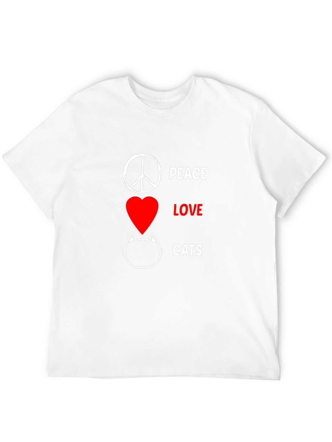 Peace Love Cats Black T-Shirt Graphic Tee