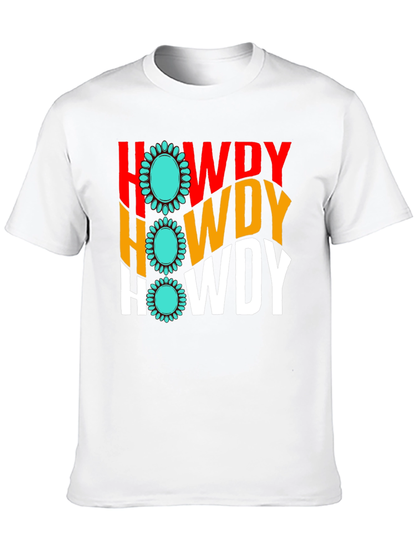 Howdy Turquoise Graphic T-Shirt
