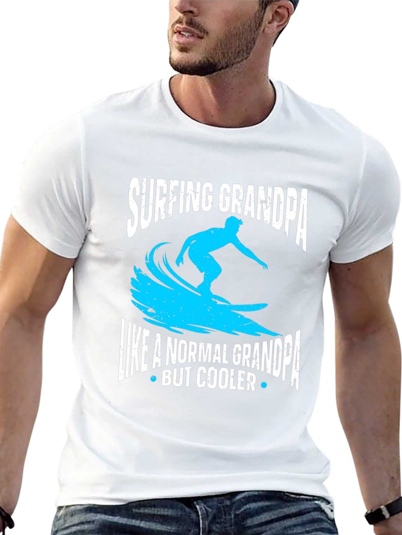 Surfing Grandpa T-Shirt - Cool Grandpa Tee