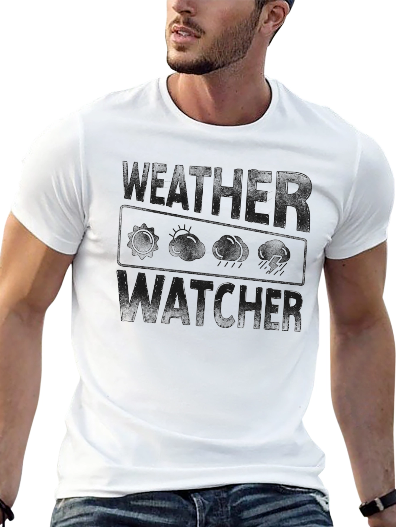 Mens Black T-Shirt: Reader & Watcher Design