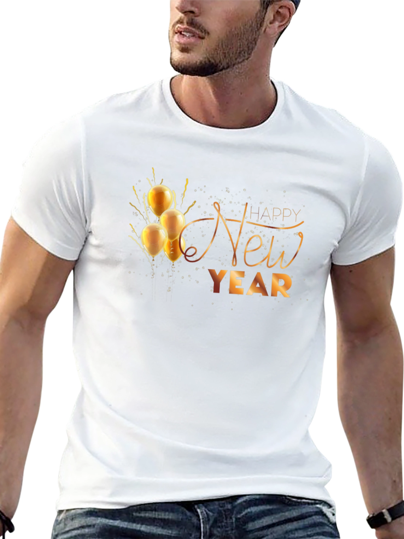 Happy New Year Black Graphic Tee