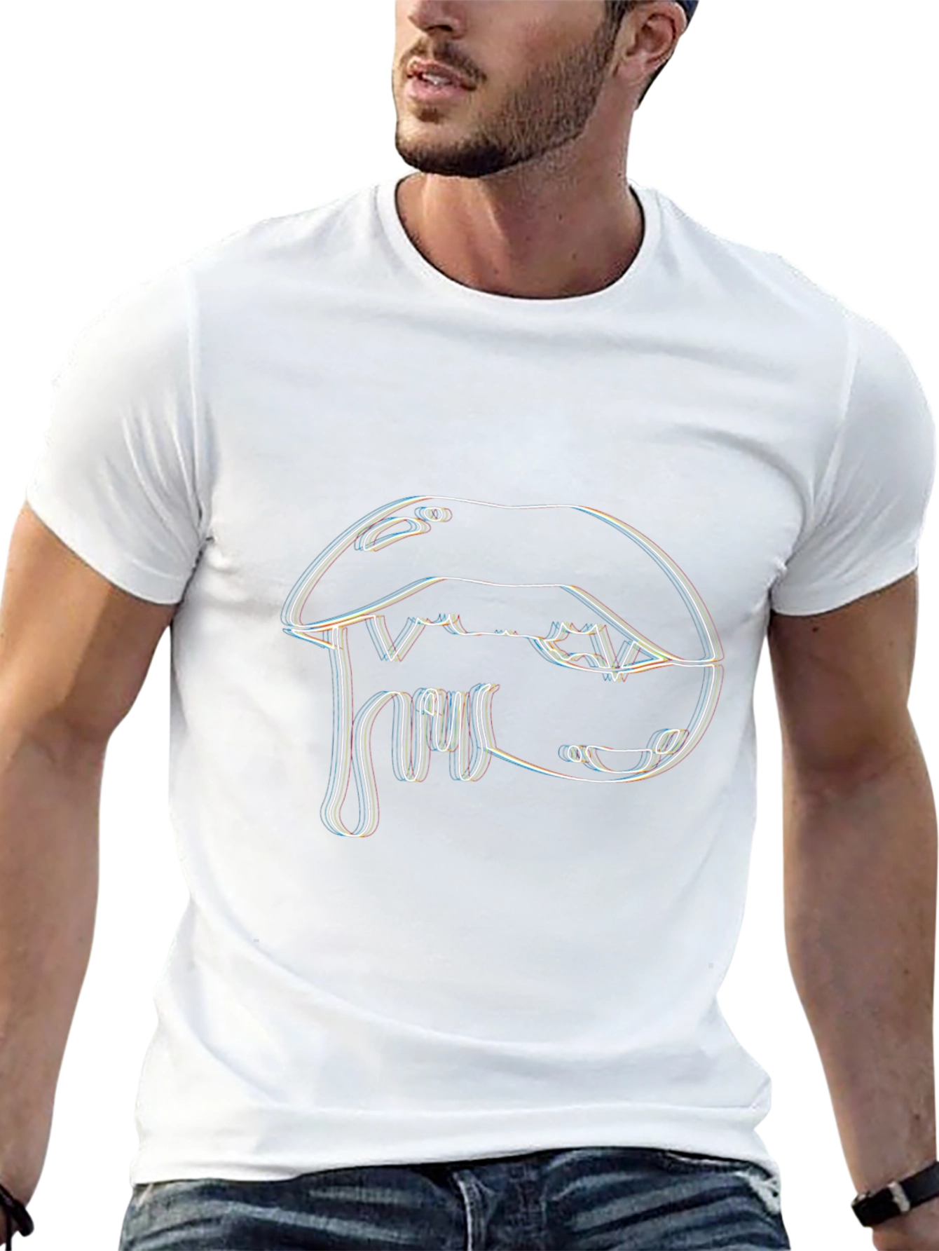 Dripping Lips Graphic T-Shirt - Unique Design