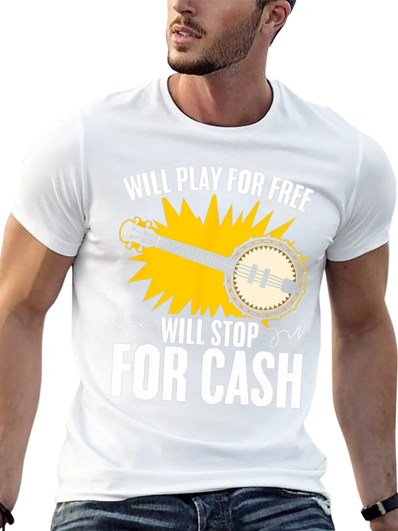 Banjo Music T-Shirt - Will Play For Free