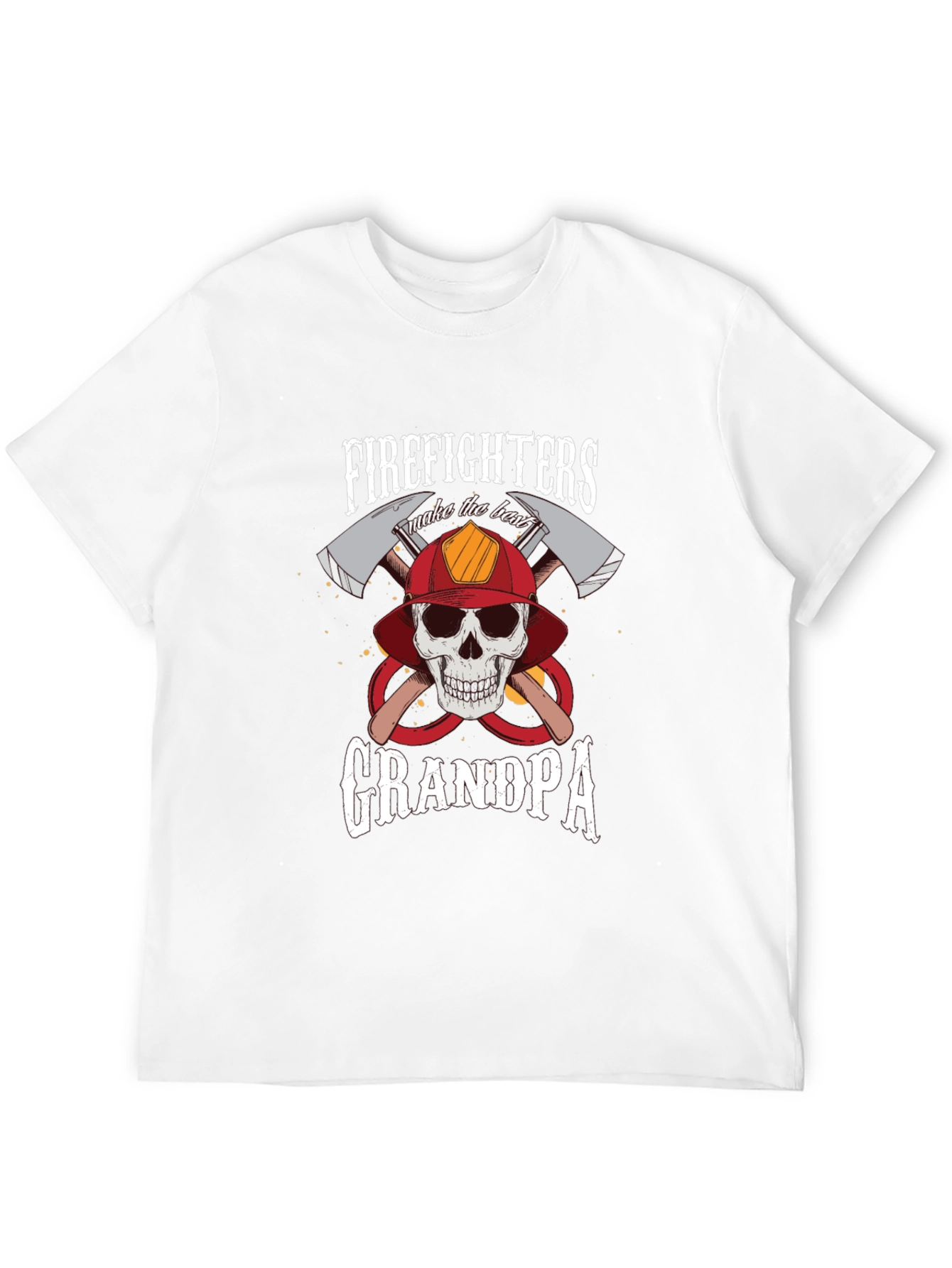 Firefighter Grandpa T-Shirt - Skull & Axes Design