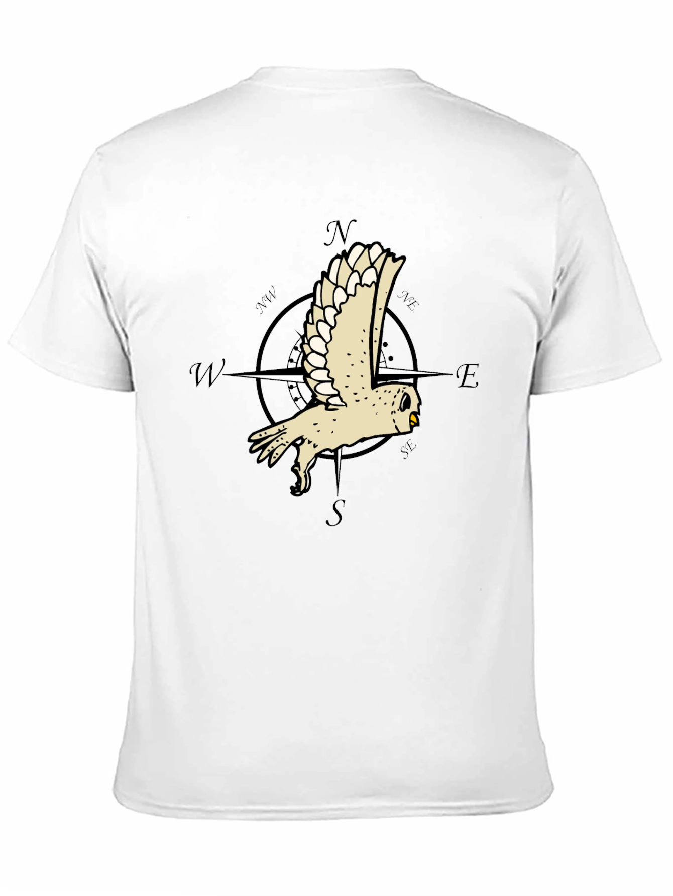 Owl Compass Graphic Tee - Mens Black T-Shirt