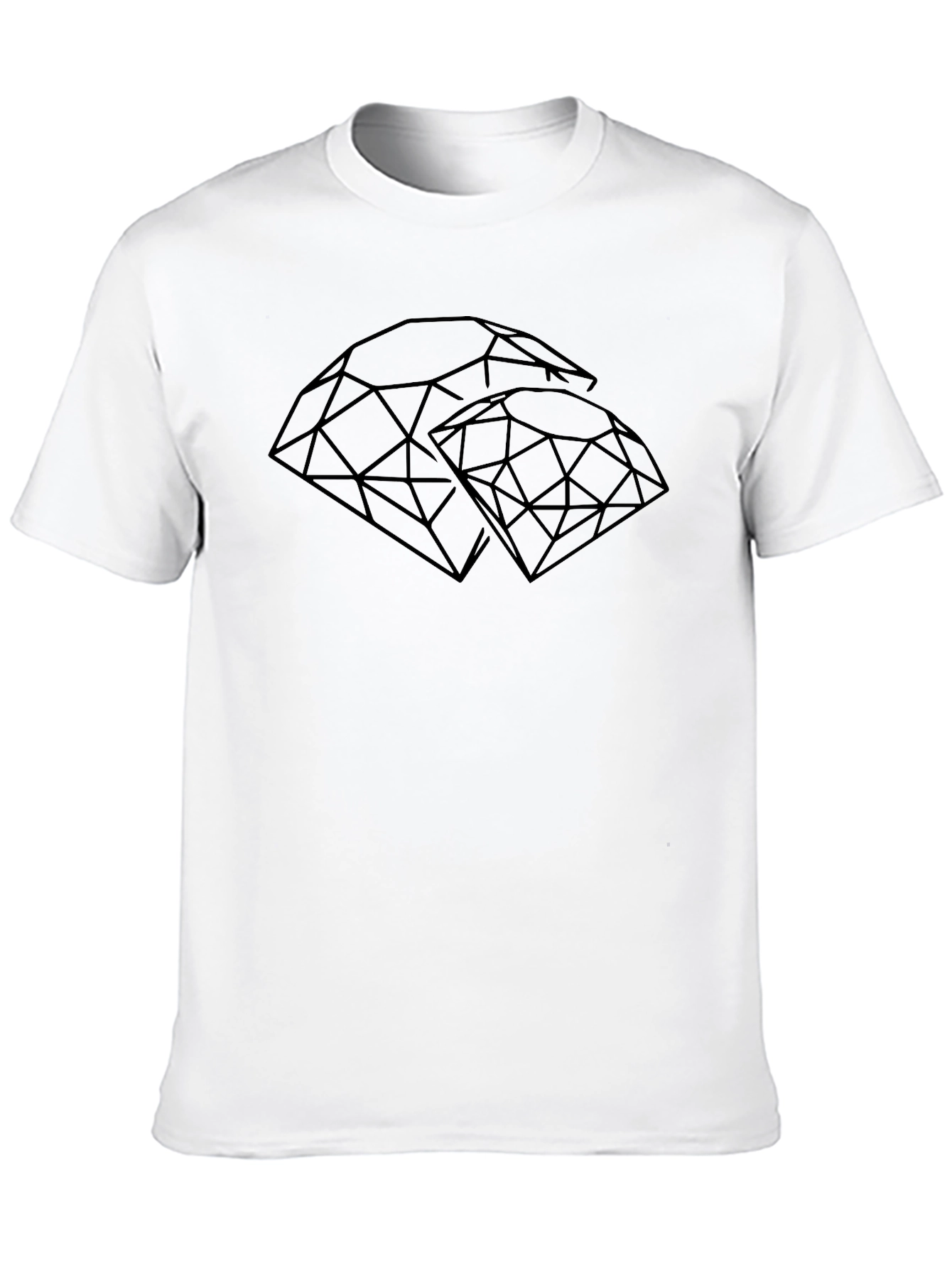 Geometric Diamond Graphic Tee - Black