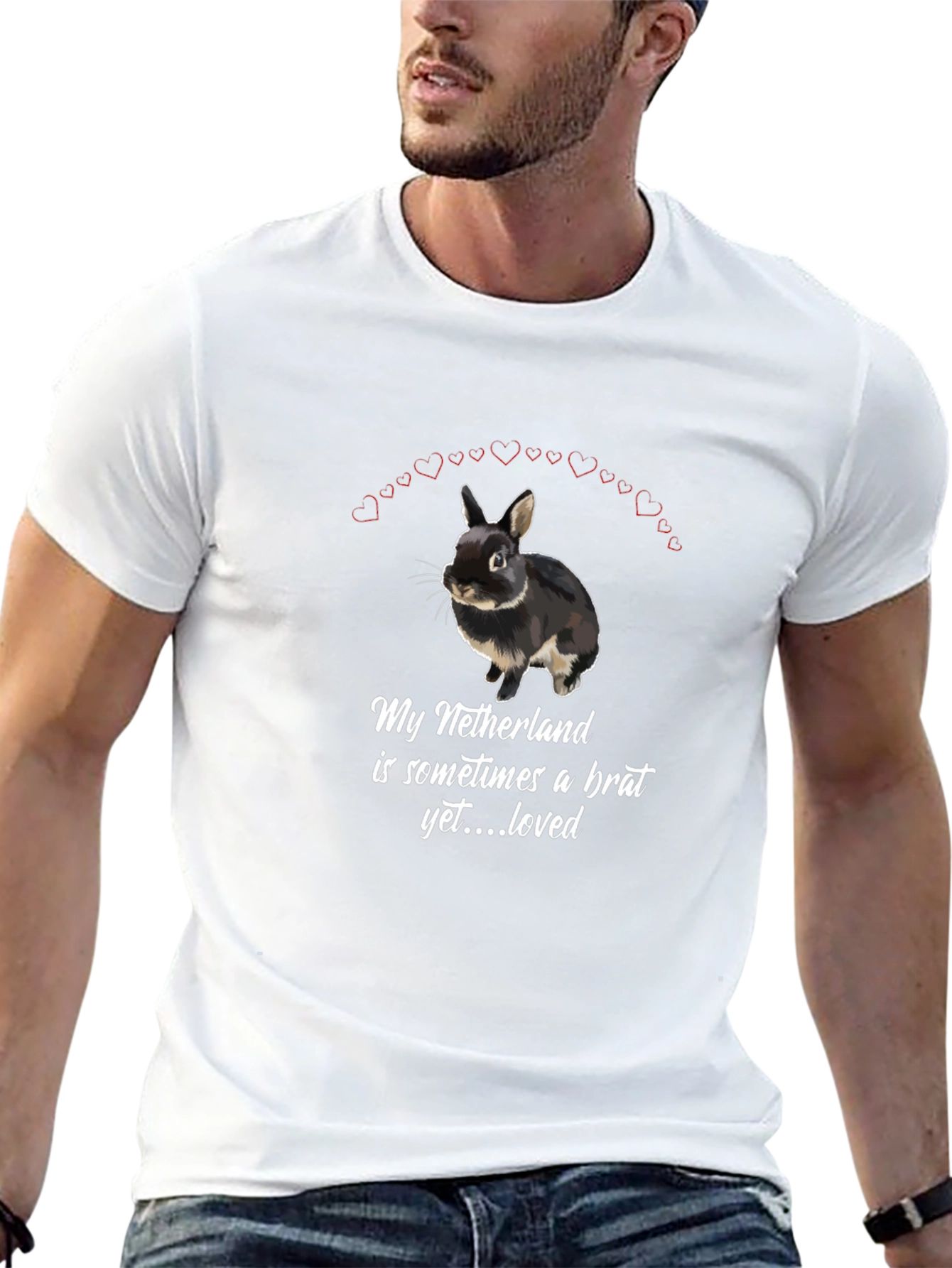 Netherlands Dwarf Rabbit T-Shirt: Brat Yet Loved