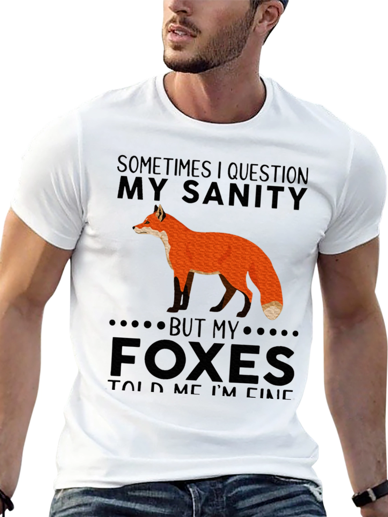 Fox Sanity Graphic T-Shirt - Unique Design