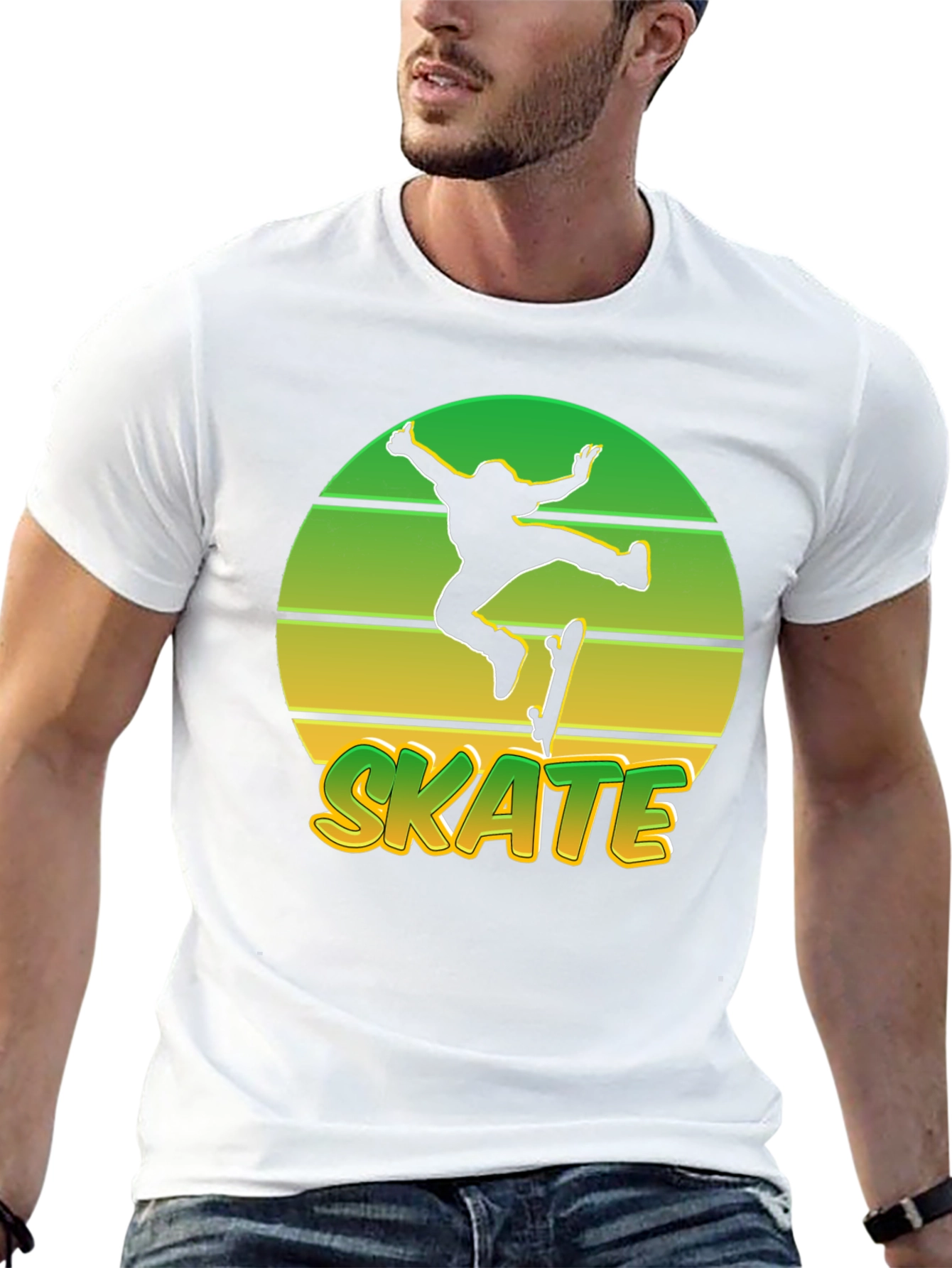 Retro Skate T-Shirt - Sunset Skateboarder Tee