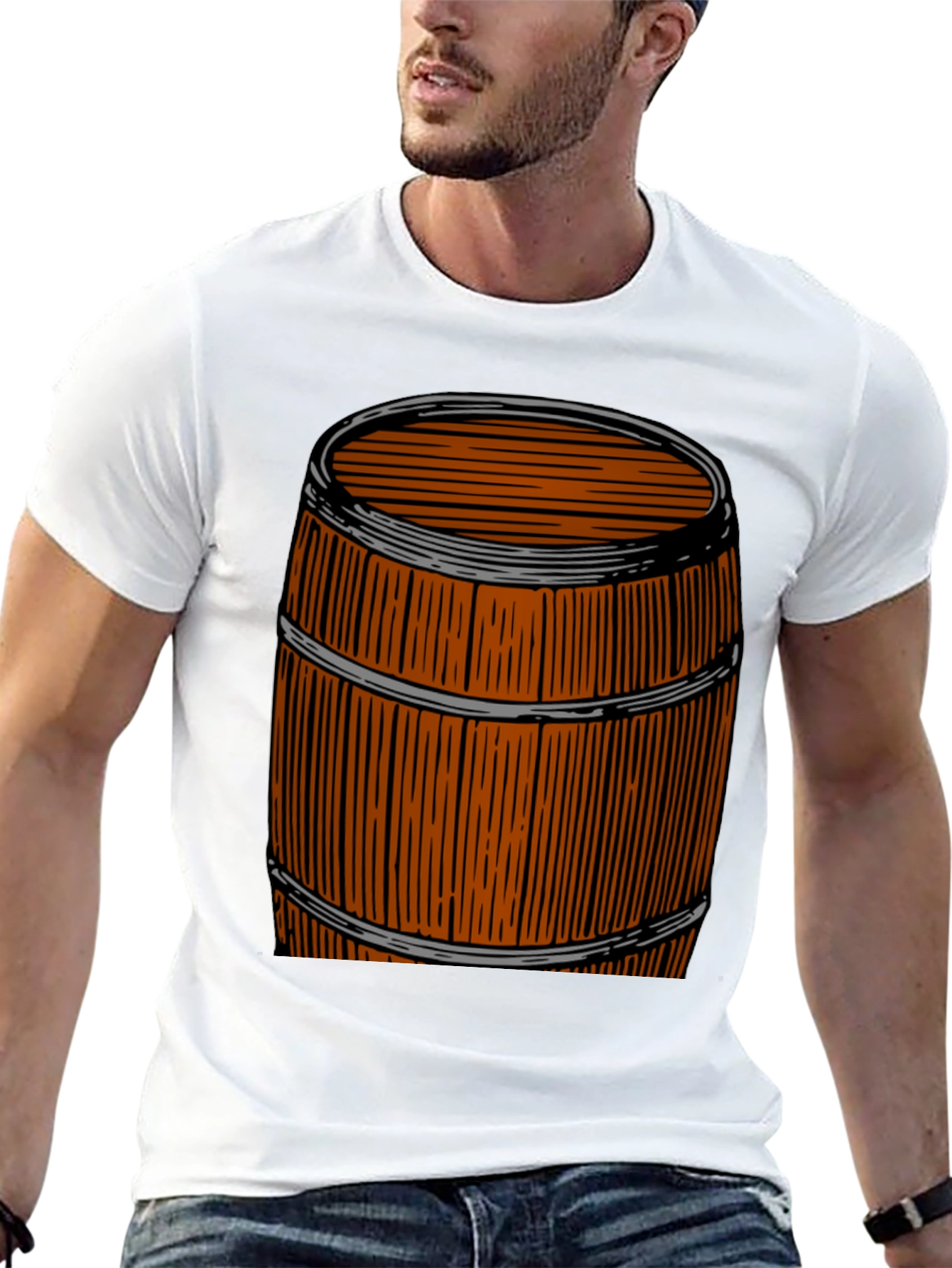 Rustic Barrel Graphic Tee - Unique Design