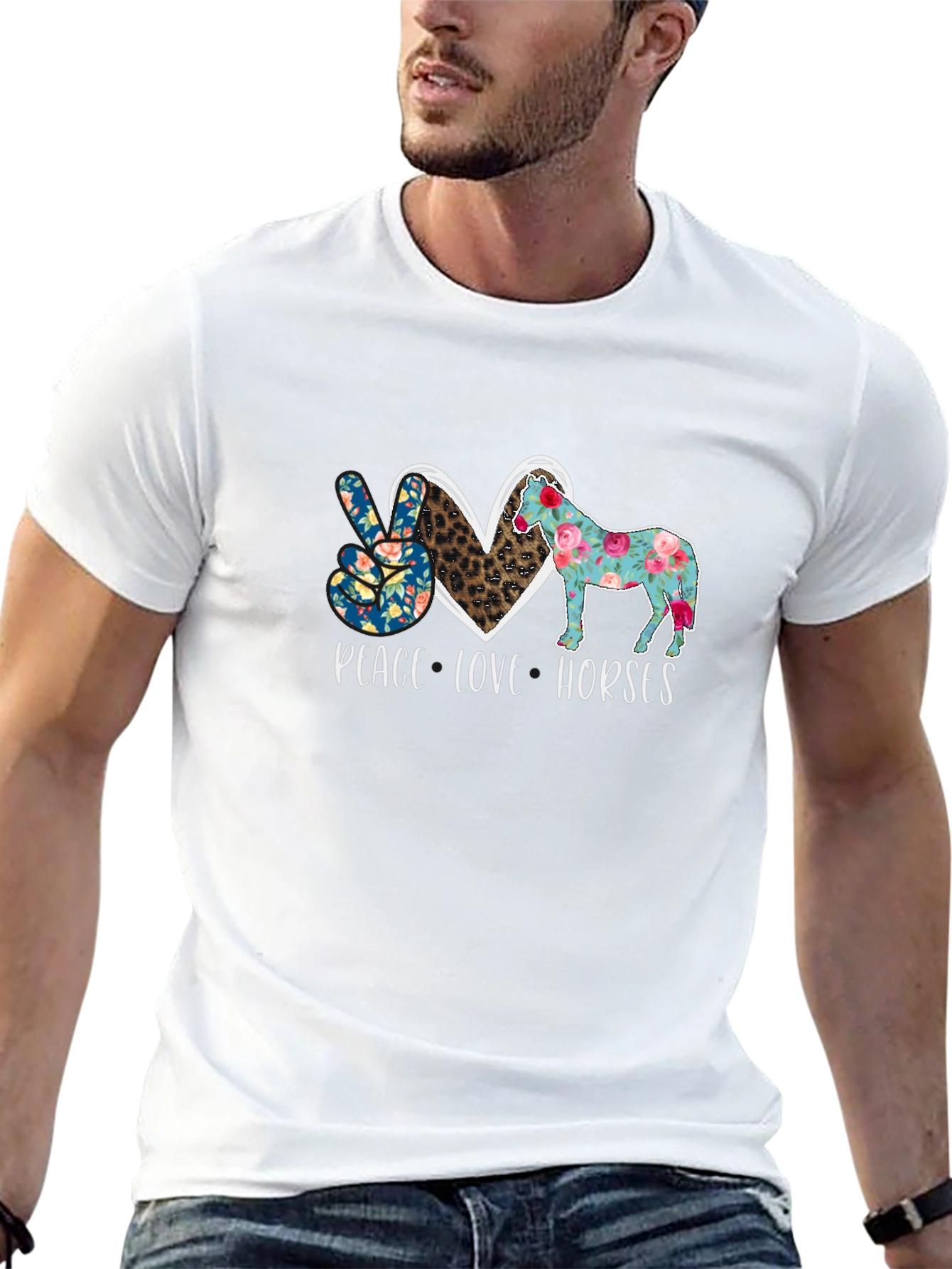 Peace Love Horses Graphic Tee