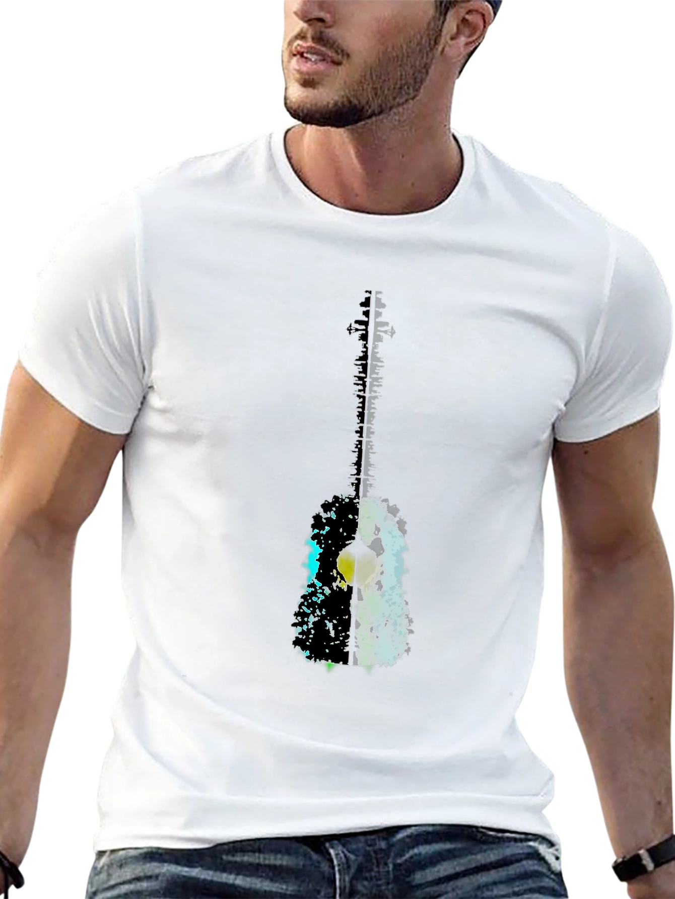 Guitar Graphic Black T-Shirt