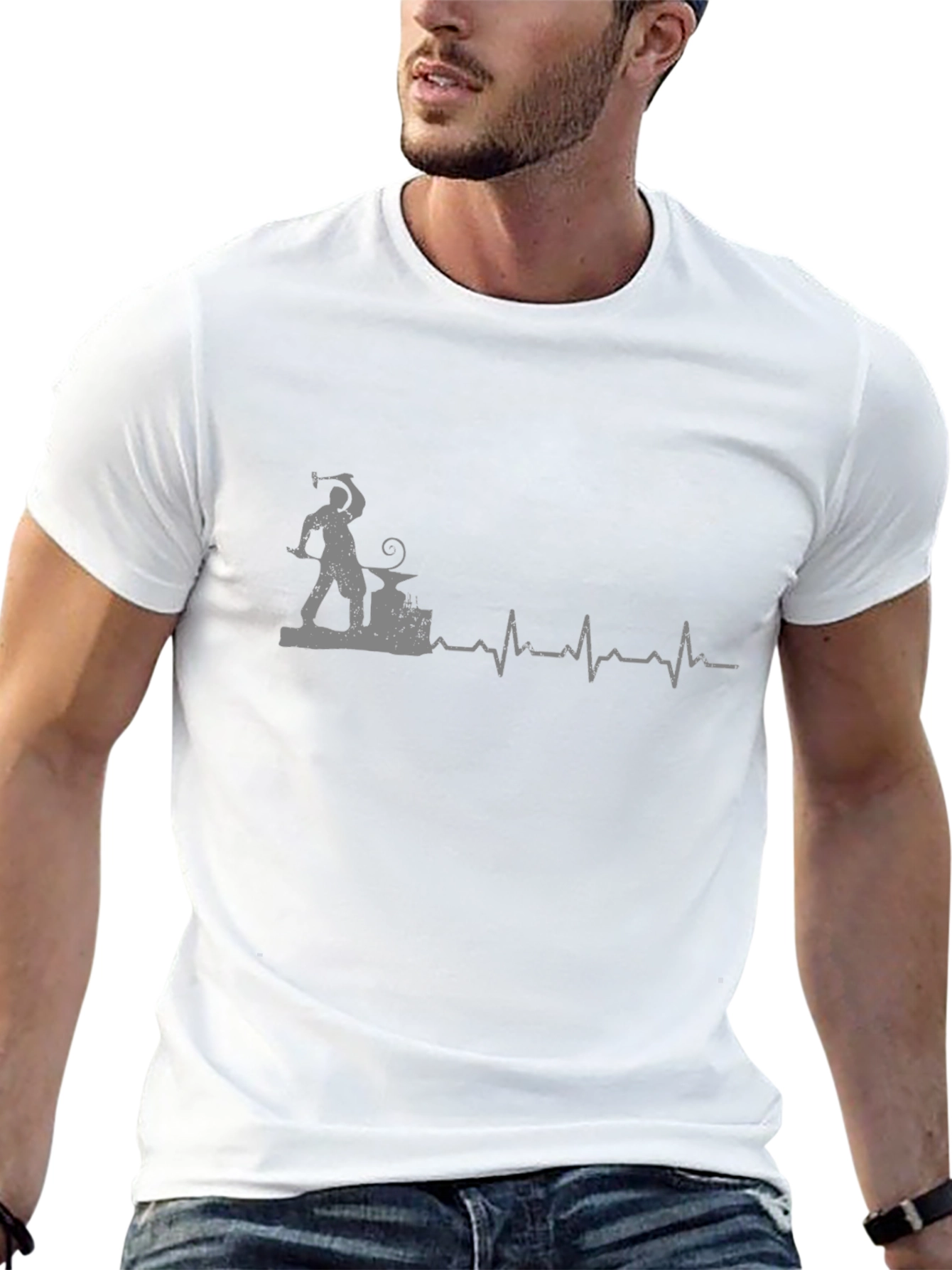 Blacksmith Heartbeat Graphic T-Shirt - Unique Design