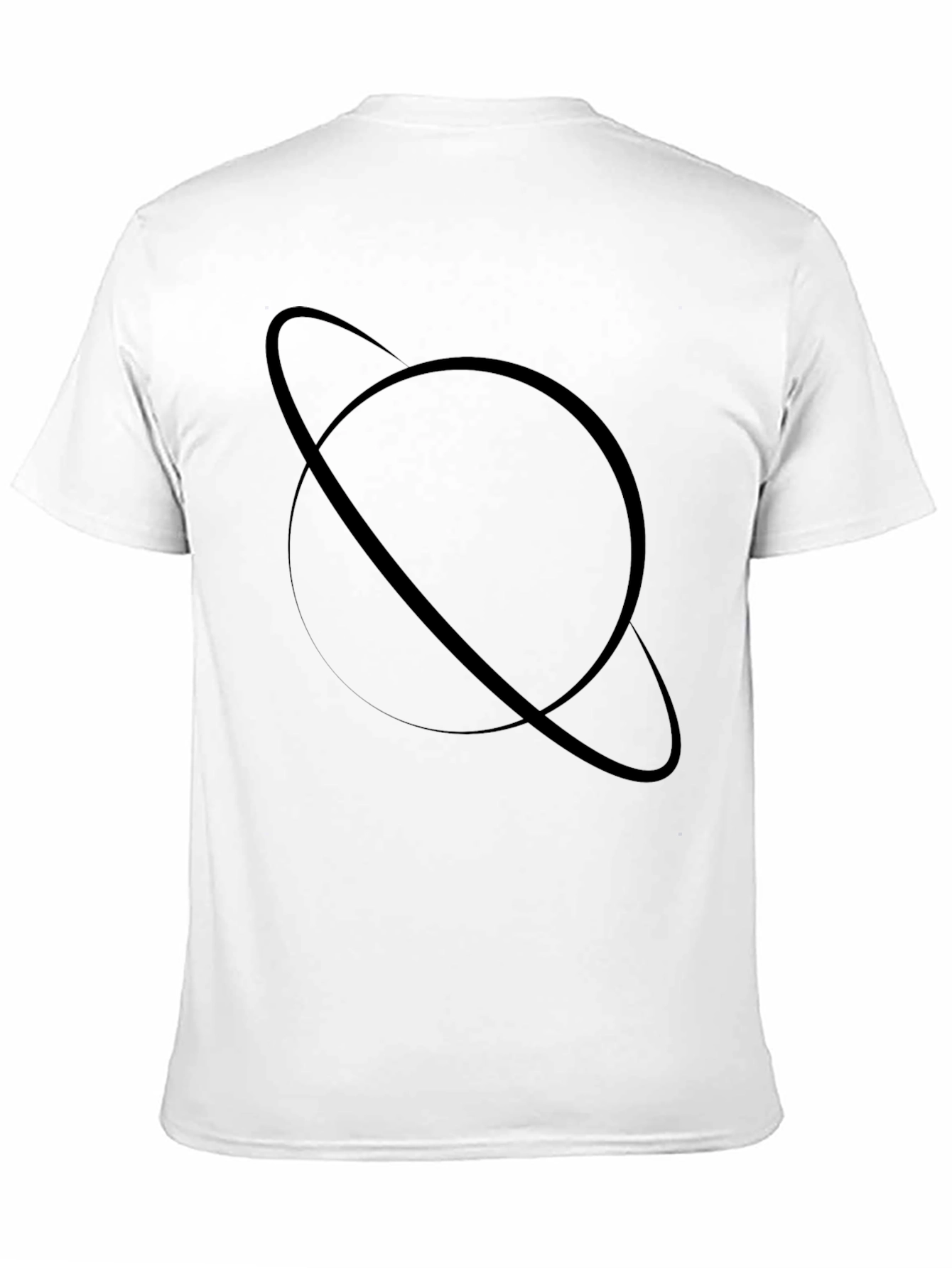 Saturn Graphic Tee - Modern Black Cotton Blend T-Shirt