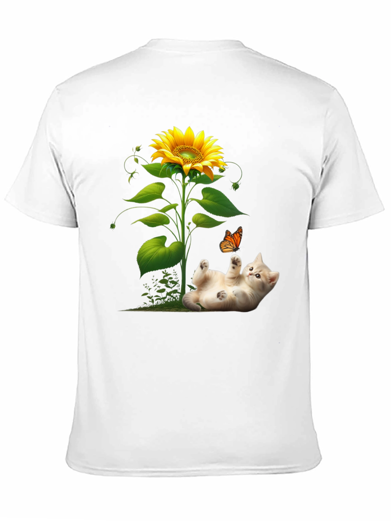 Sunflower Kitten T-Shirt: Playful & Unique Design