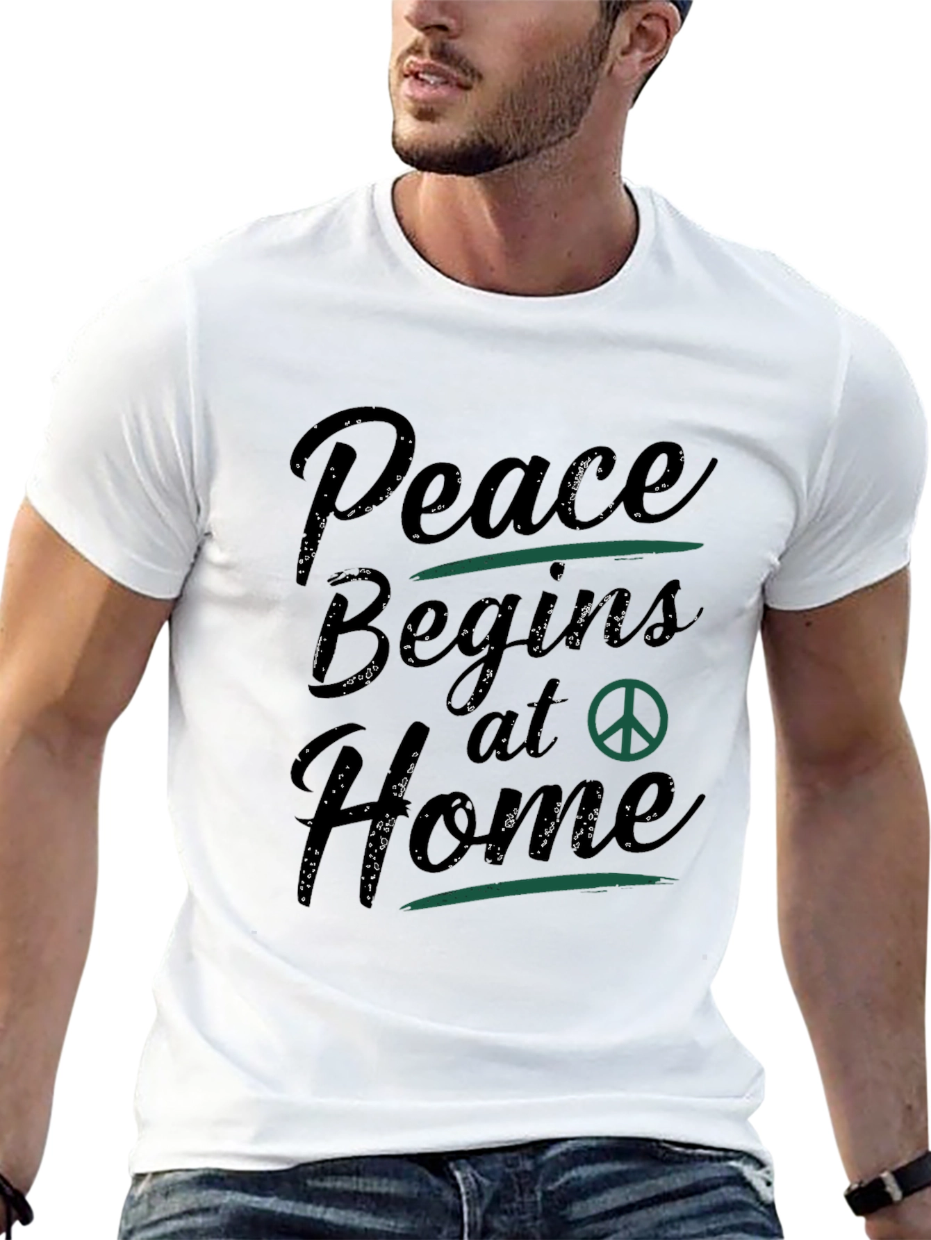 Peace Begins At Home Black T-Shirt