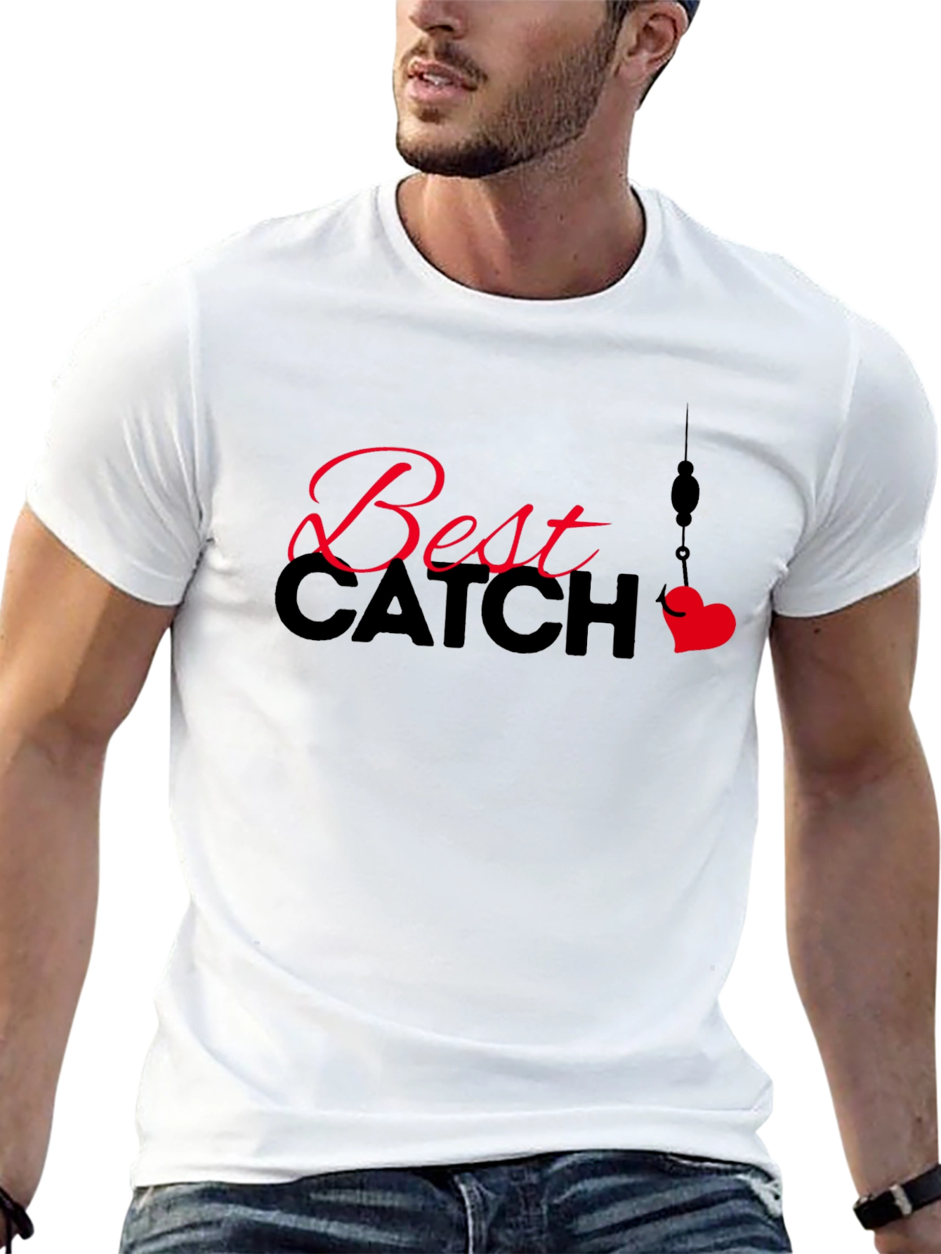 Best Catch Graphic Tee - Black Cotton T-Shirt