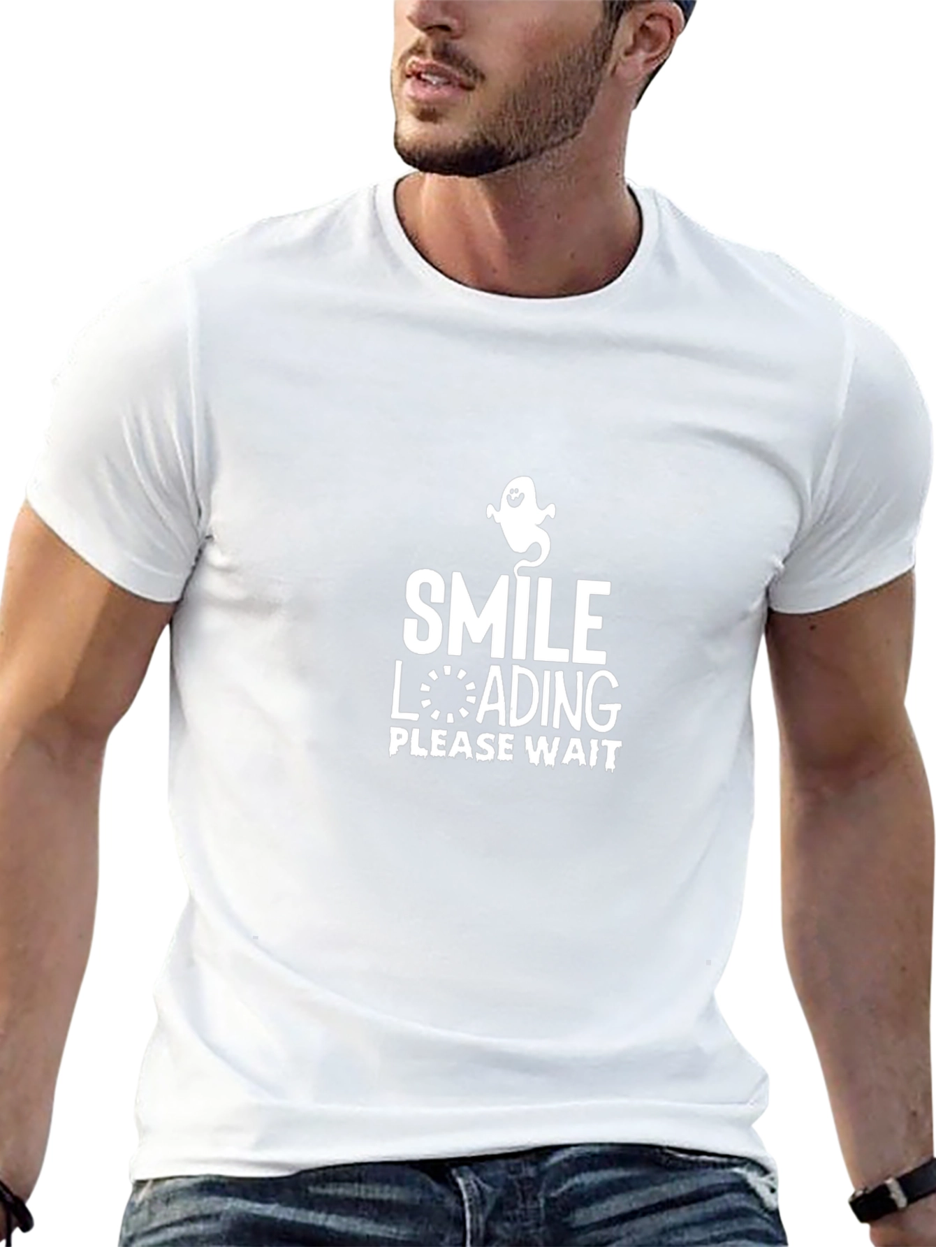 Smile Loading Please Wait - Funny Graphic T-Shirt