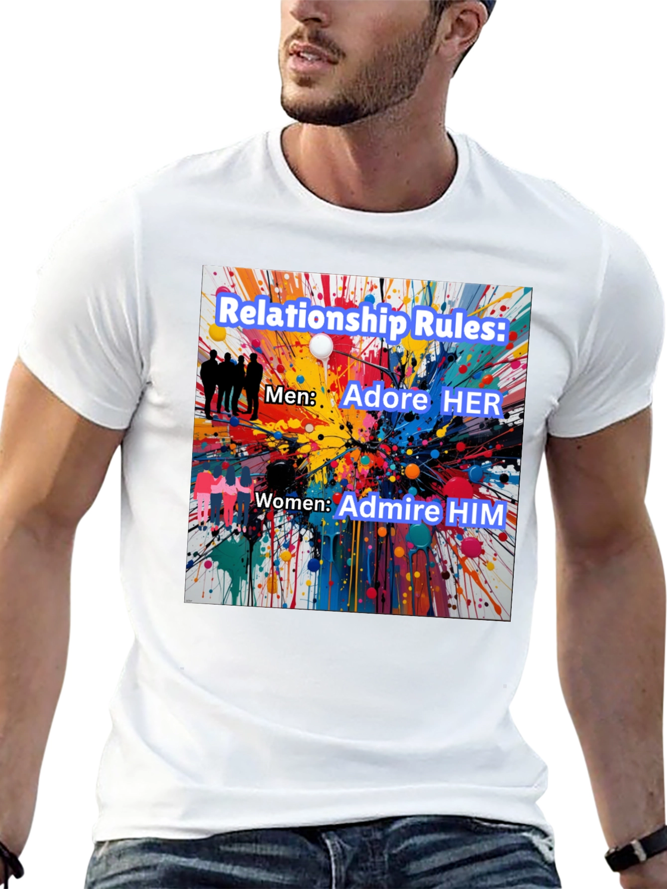 Relationship Rules T-Shirt - Adore Her Admire Him