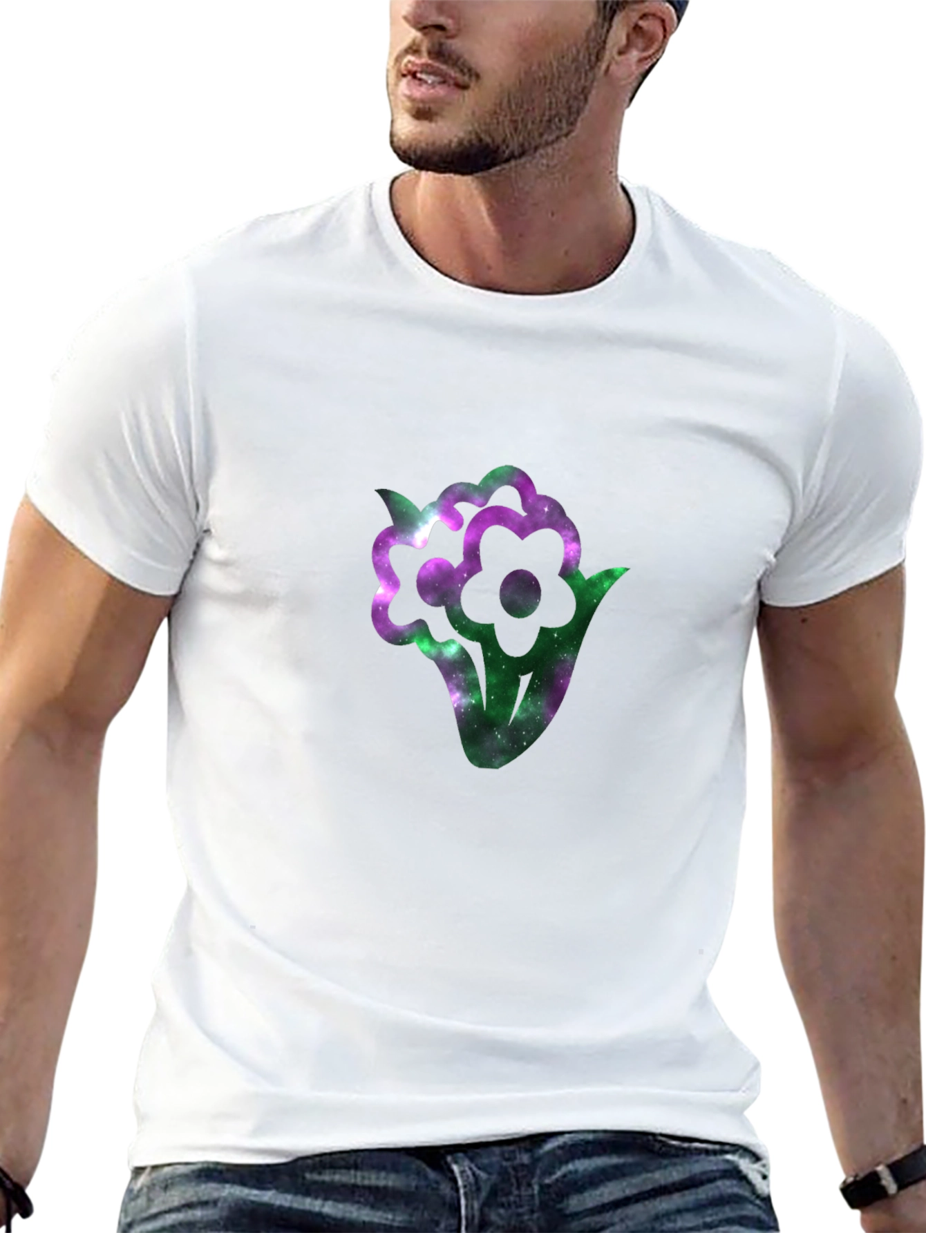 Galaxy Flower Graphic T-Shirt