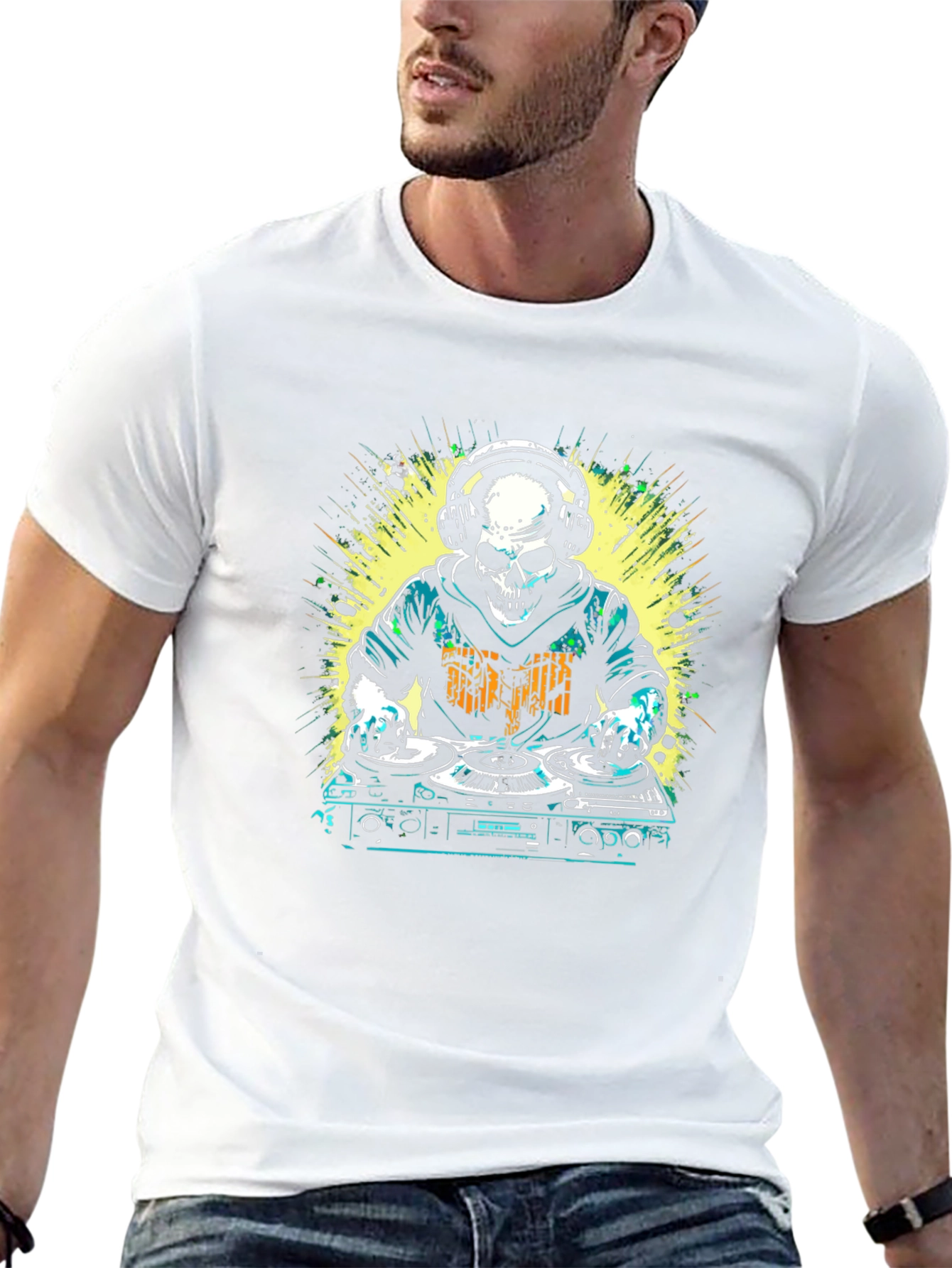DJ Skull Graphic T-Shirt - Music Lover Tee