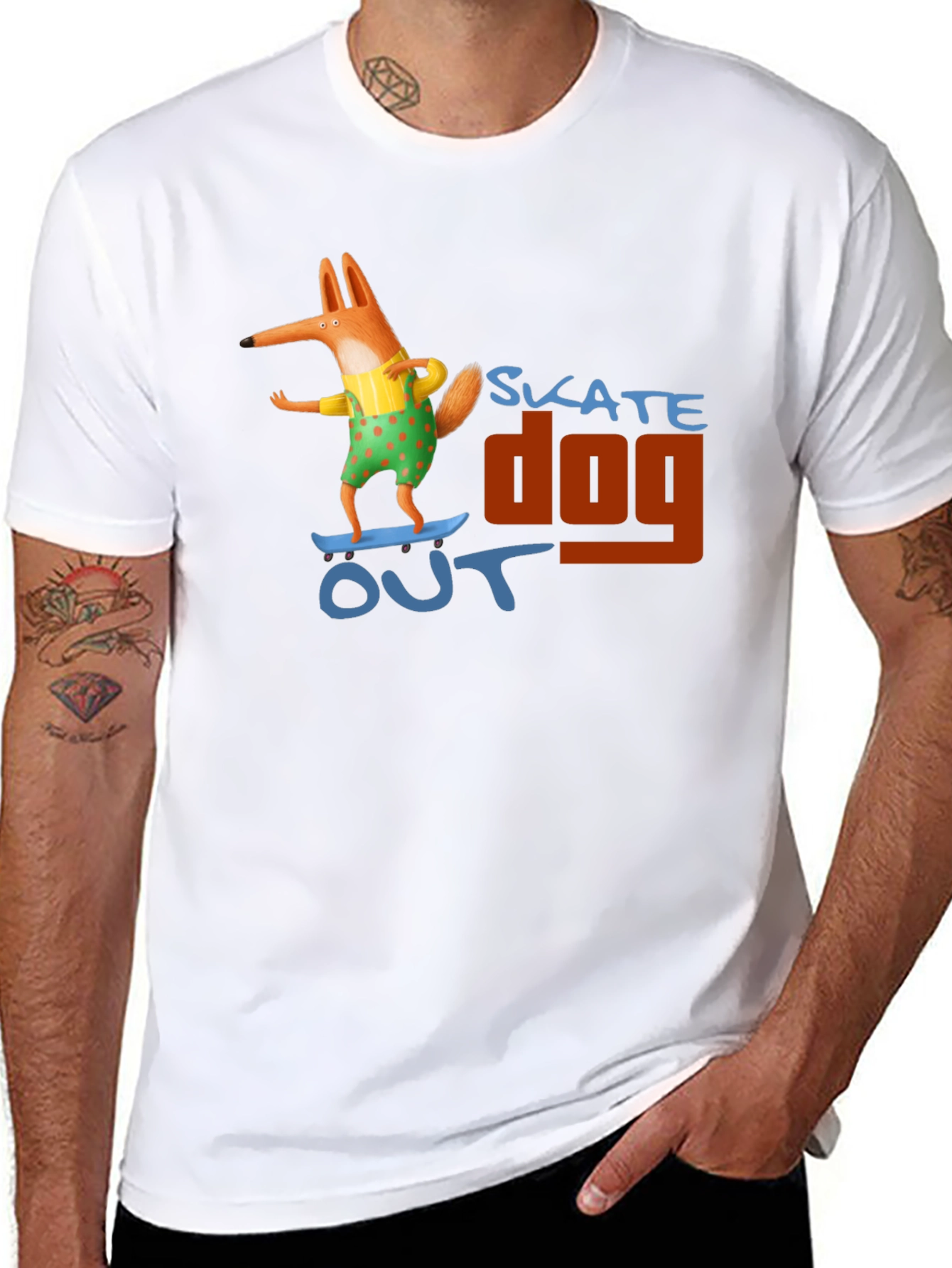 Skate Dog Out T-Shirt - Cool Graphic Tee