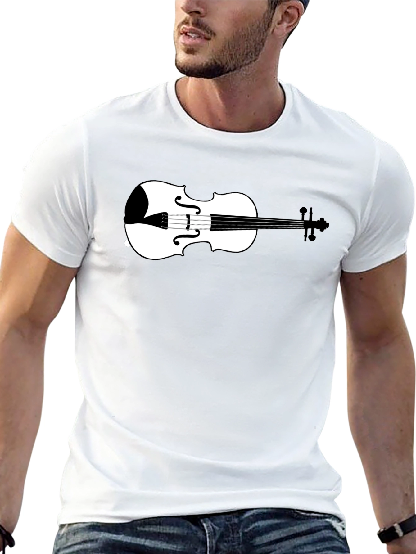 Violin Graphic Tee - Classic Musician Style