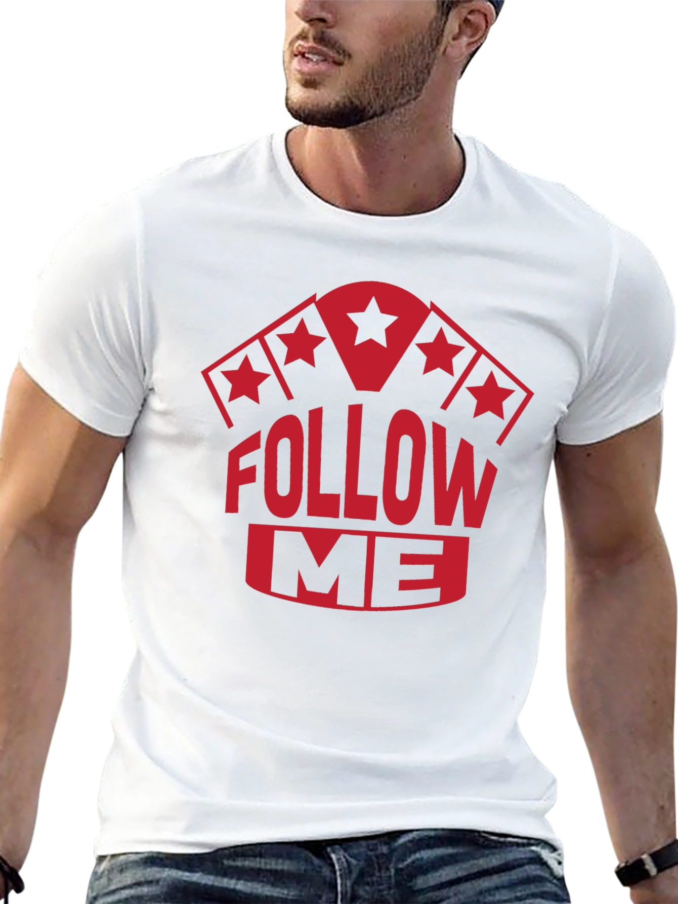 Follow Me Graphic T-Shirt - Black Cotton Tee