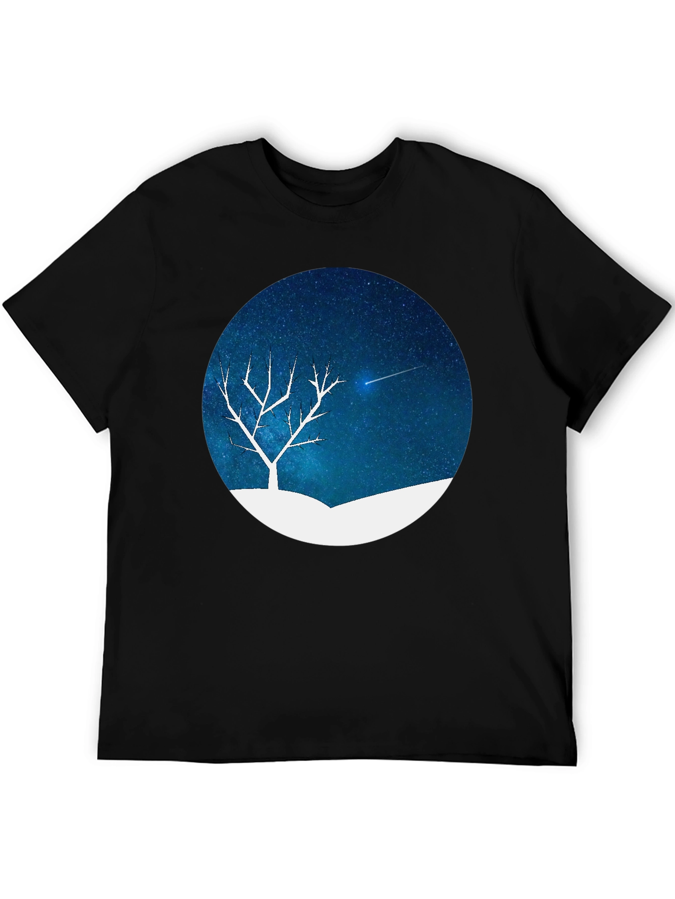 Night Sky Tree Graphic Tee - Black