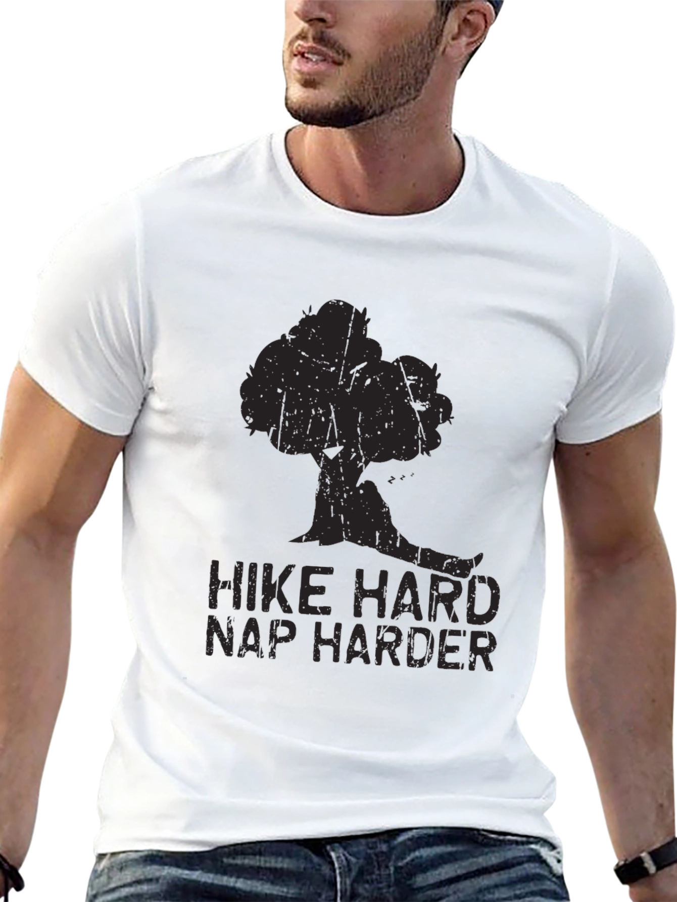 Hike Hard Nap Harder Graphic Tee - Black