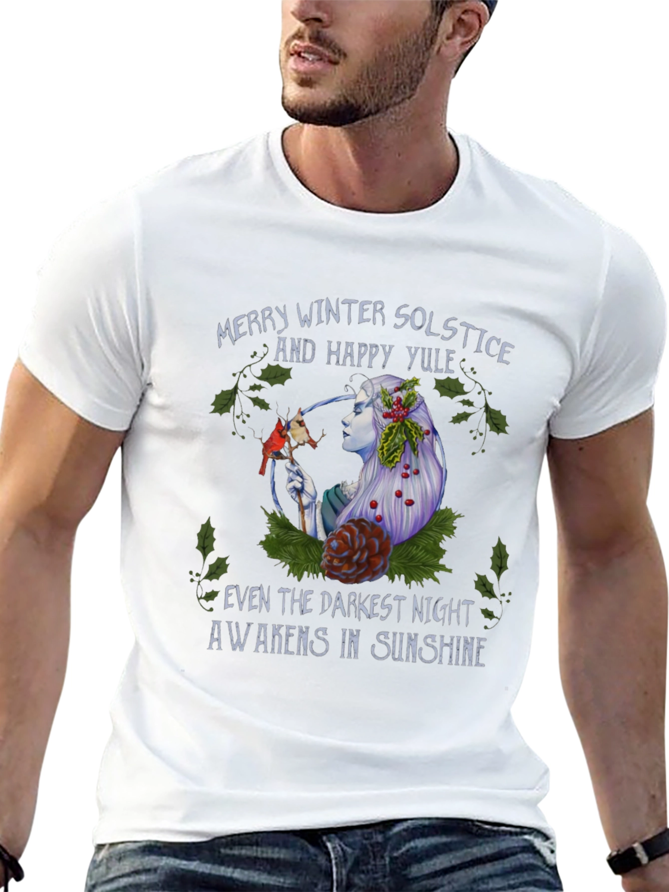 Winter Solstice Yule T-Shirt - Darkest Night Sunshine