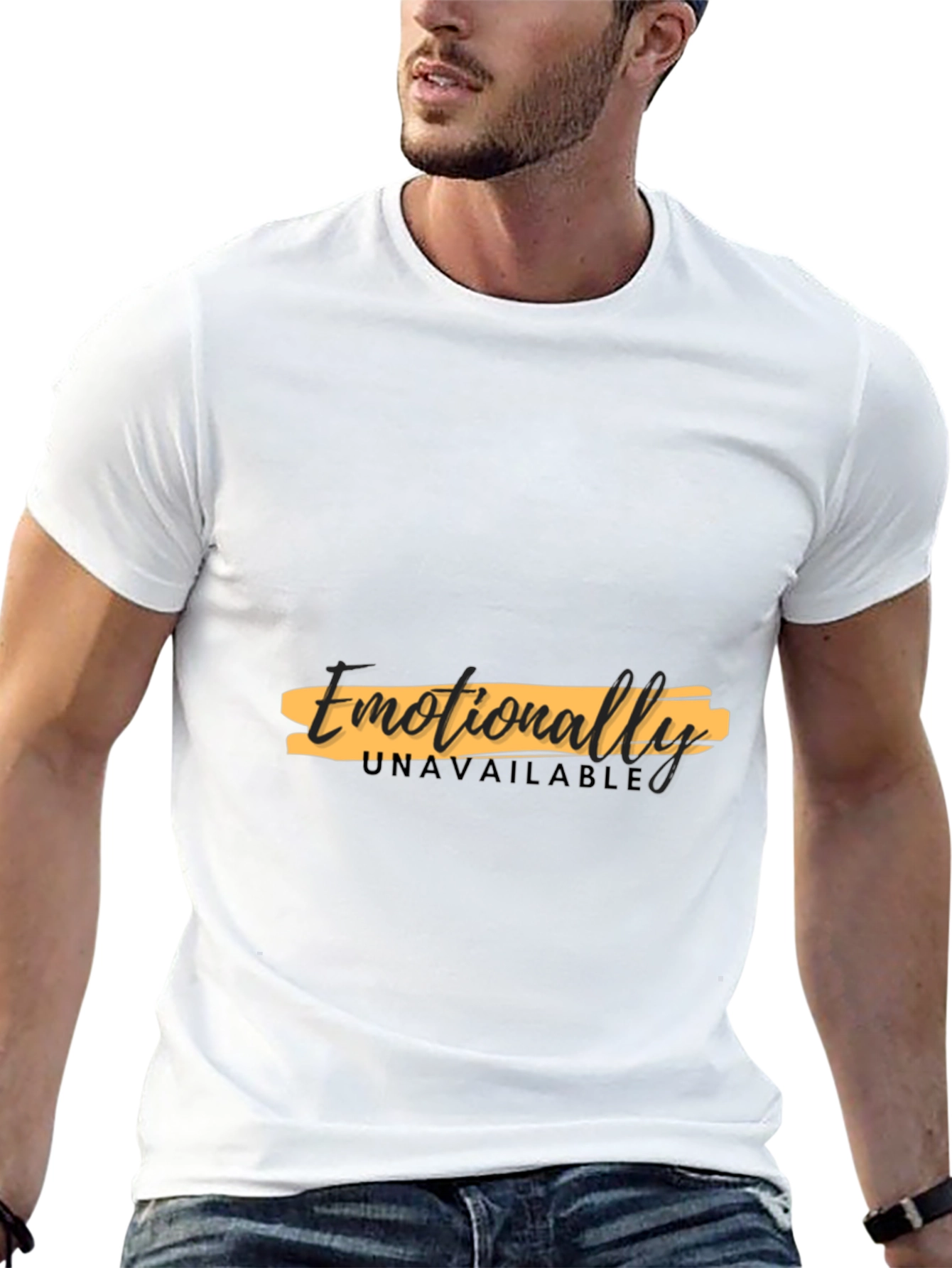 Emotionally Unavailable Graphic Black T-Shirt