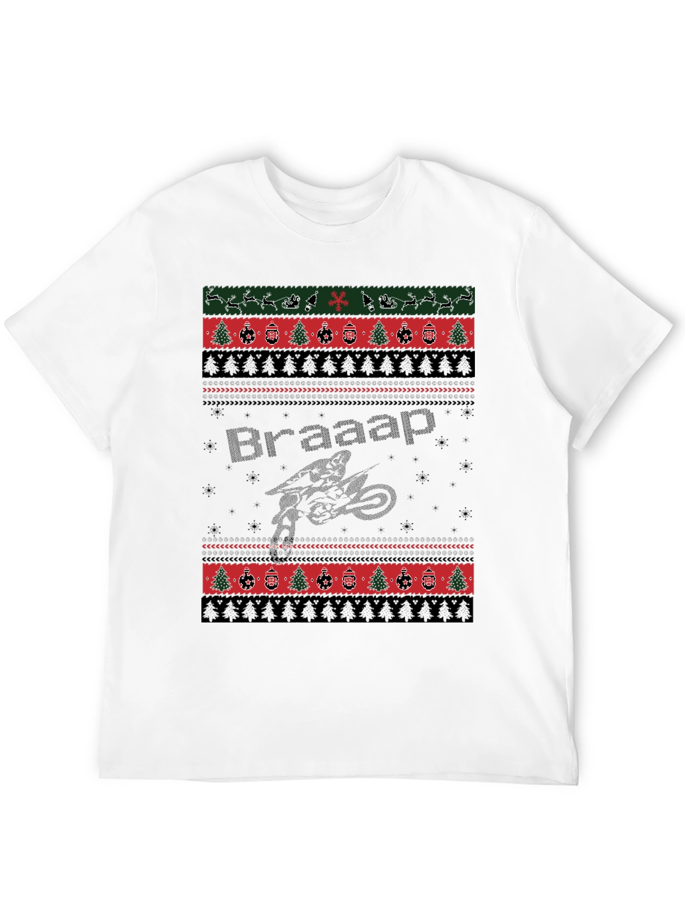 Braaap Ugly Christmas Sweater Dirt Bike T-Shirt