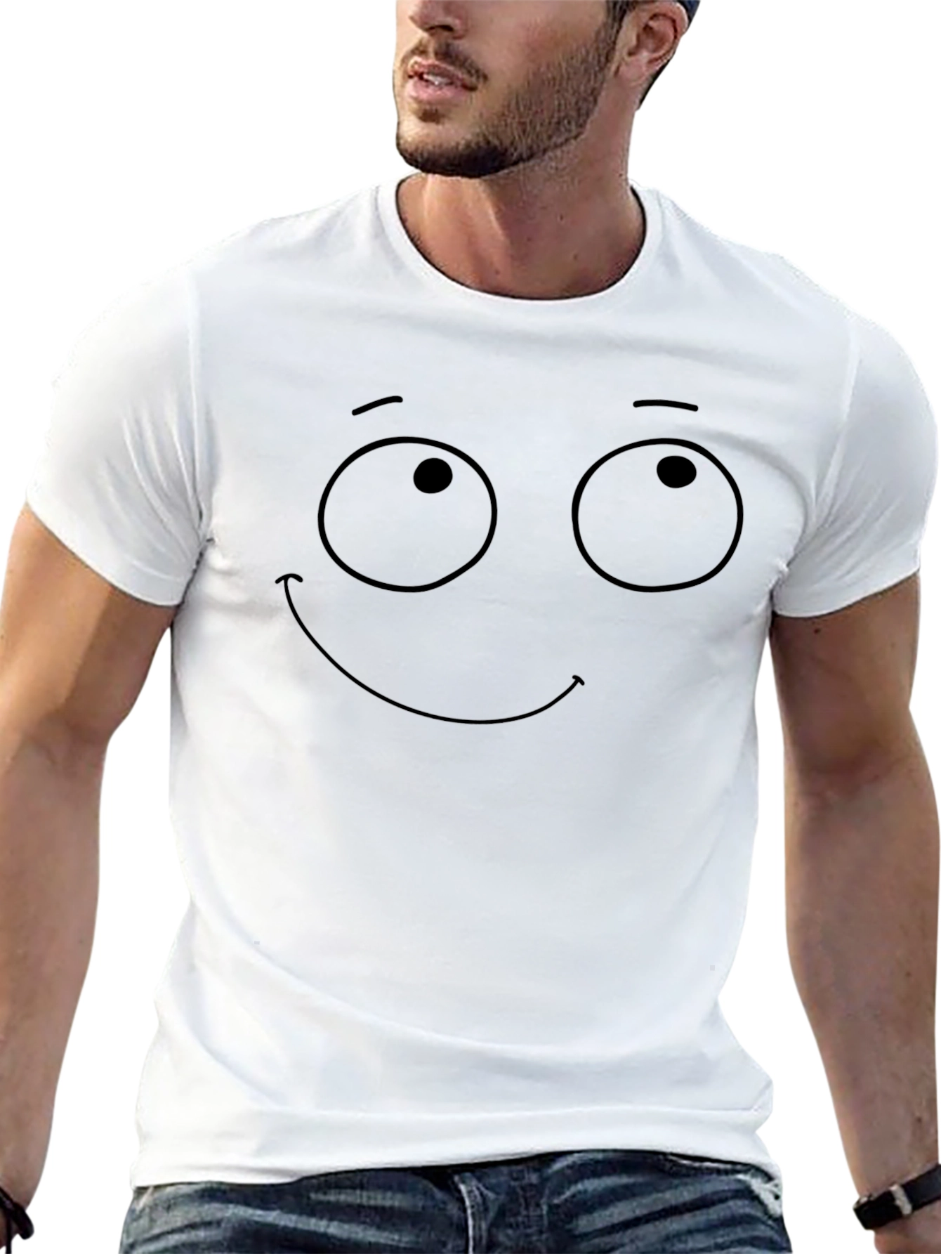 Whimsical Face Black T-Shirt