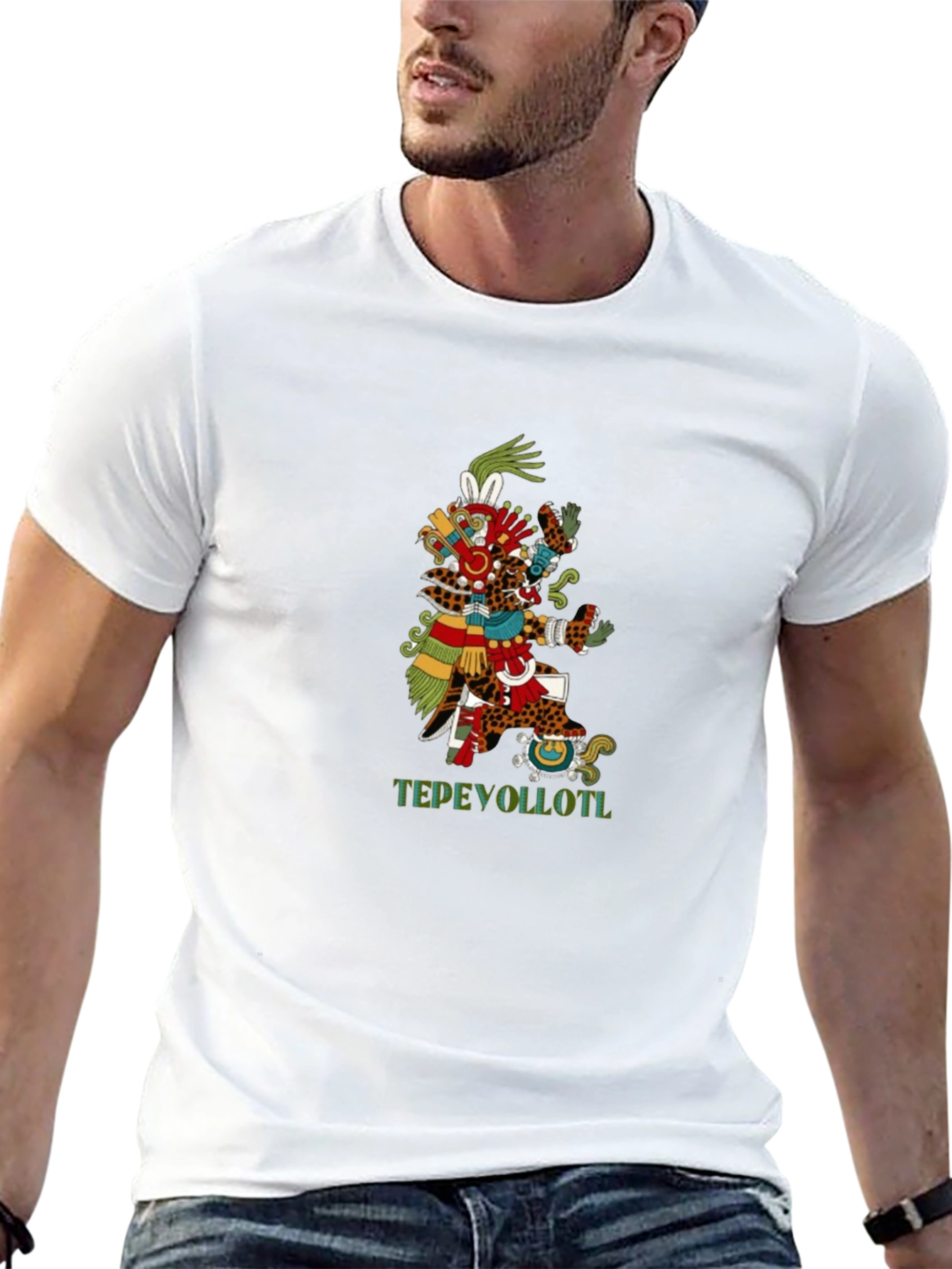 Aztec T-Shirt - Tepeyollotl Design - Black Tee