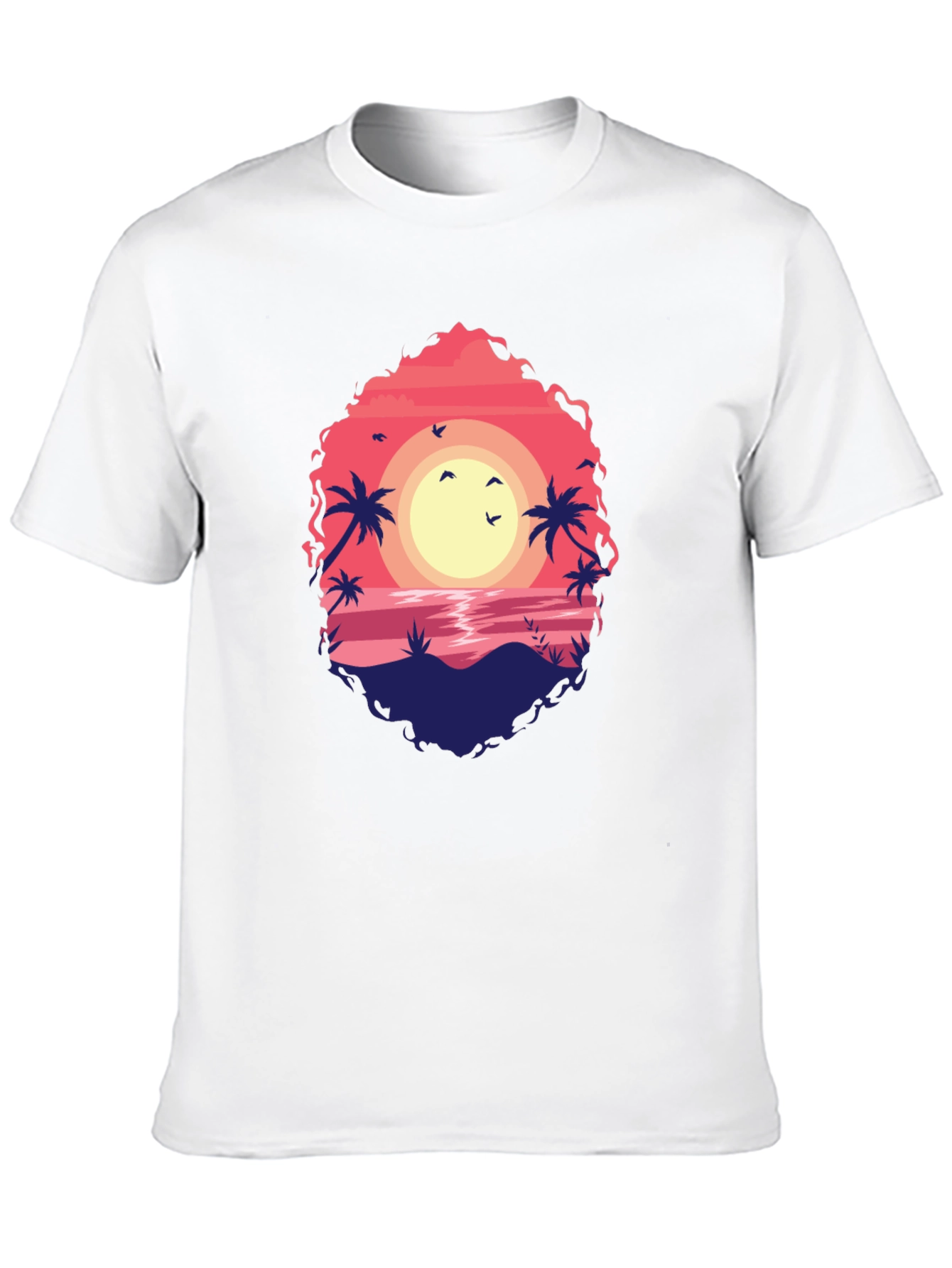 Sunset Beach Graphic Tee - Soft Black T-Shirt