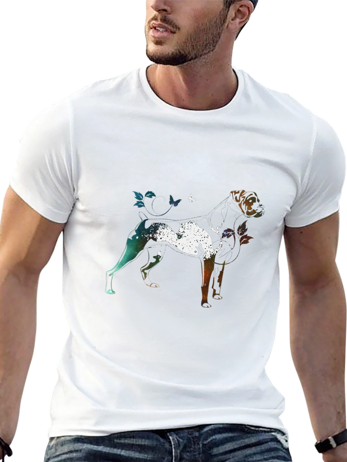 Dog Silhouette Art Graphic T-Shirt