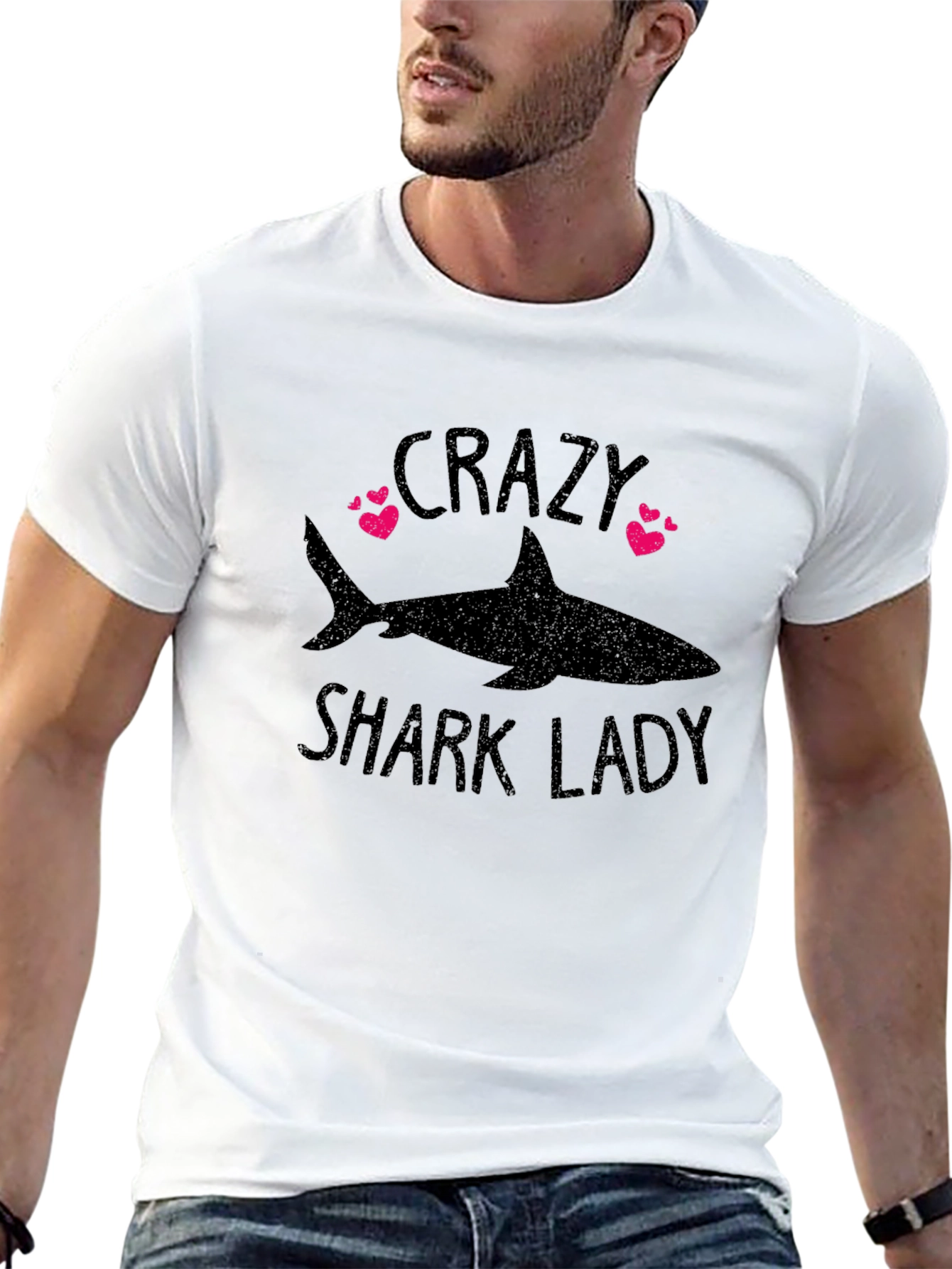 Crazy Shark Lady T-Shirt - Womens Shark Lover Tee
