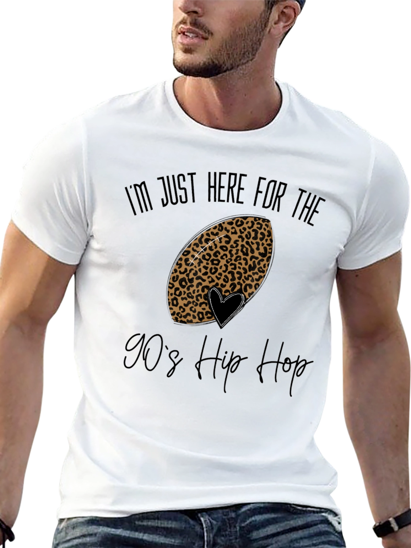 Leopard Football 90s Hip Hop Graphic Tee