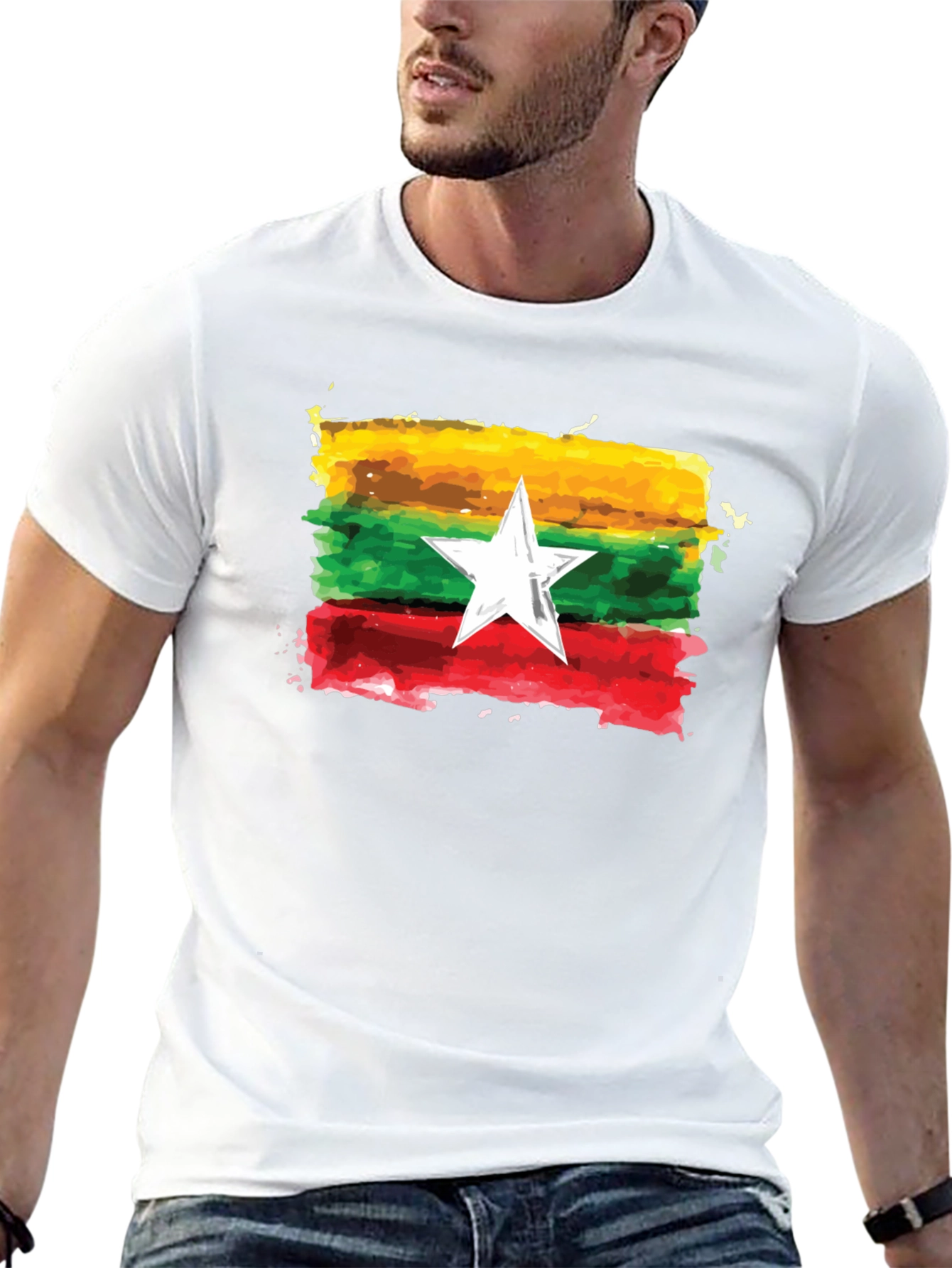 Myanmar Flag Graphic T-Shirt - Casual Style