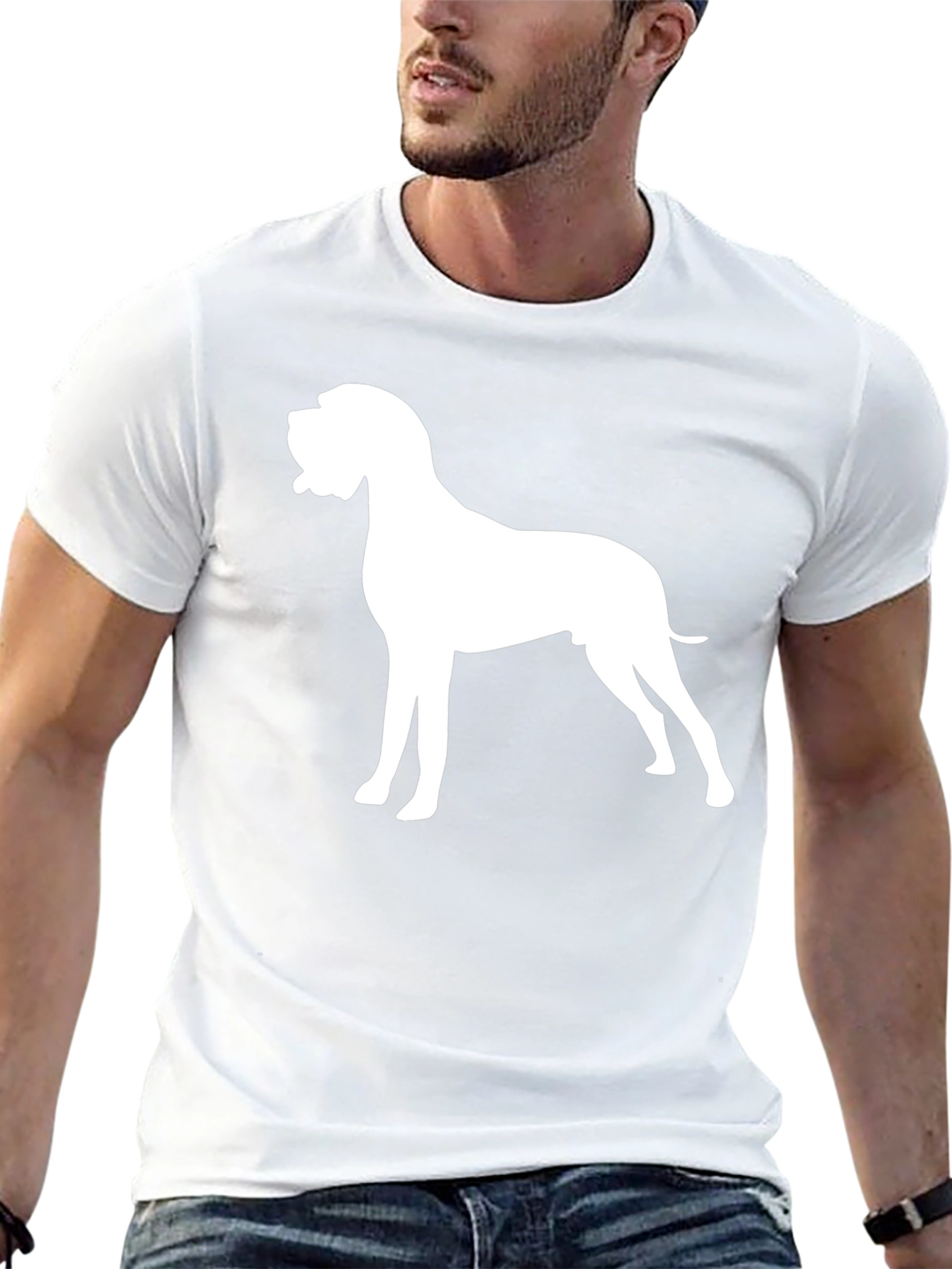 Dog Silhouette Graphic Tee - Classic Black