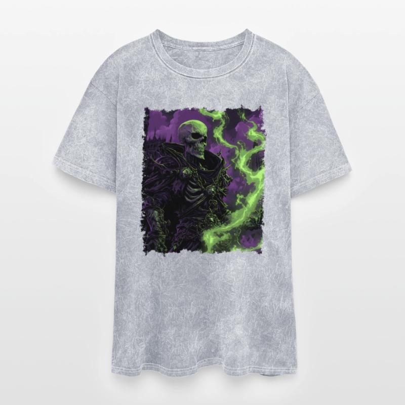 Necromancer with Green Soul Magic in Shadow Style