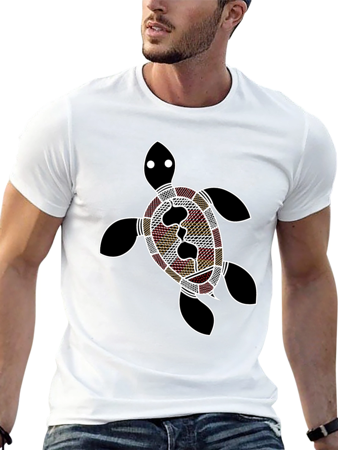 Turtle Print Black T-Shirt